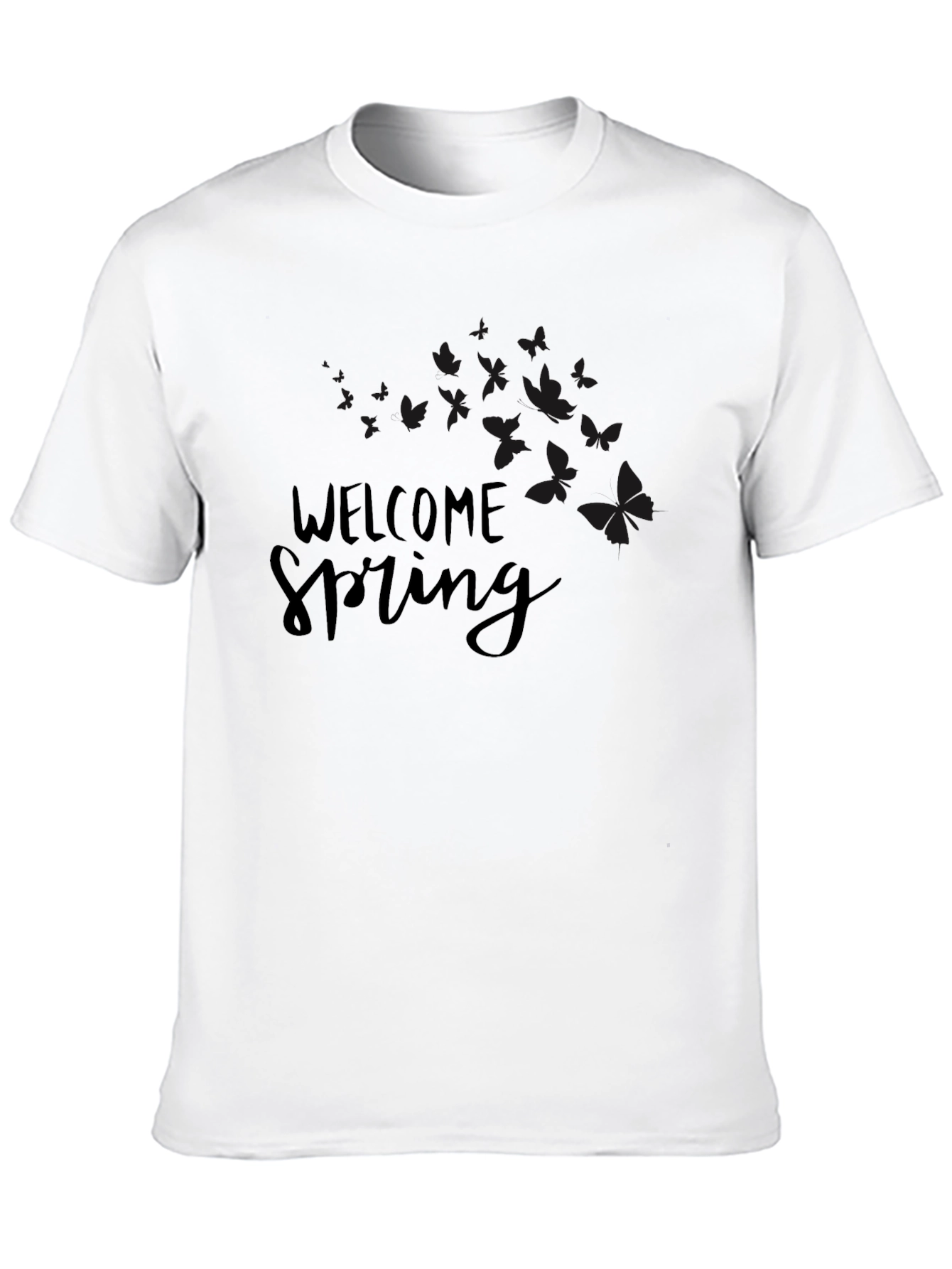 Welcome Spring Black Graphic Tee