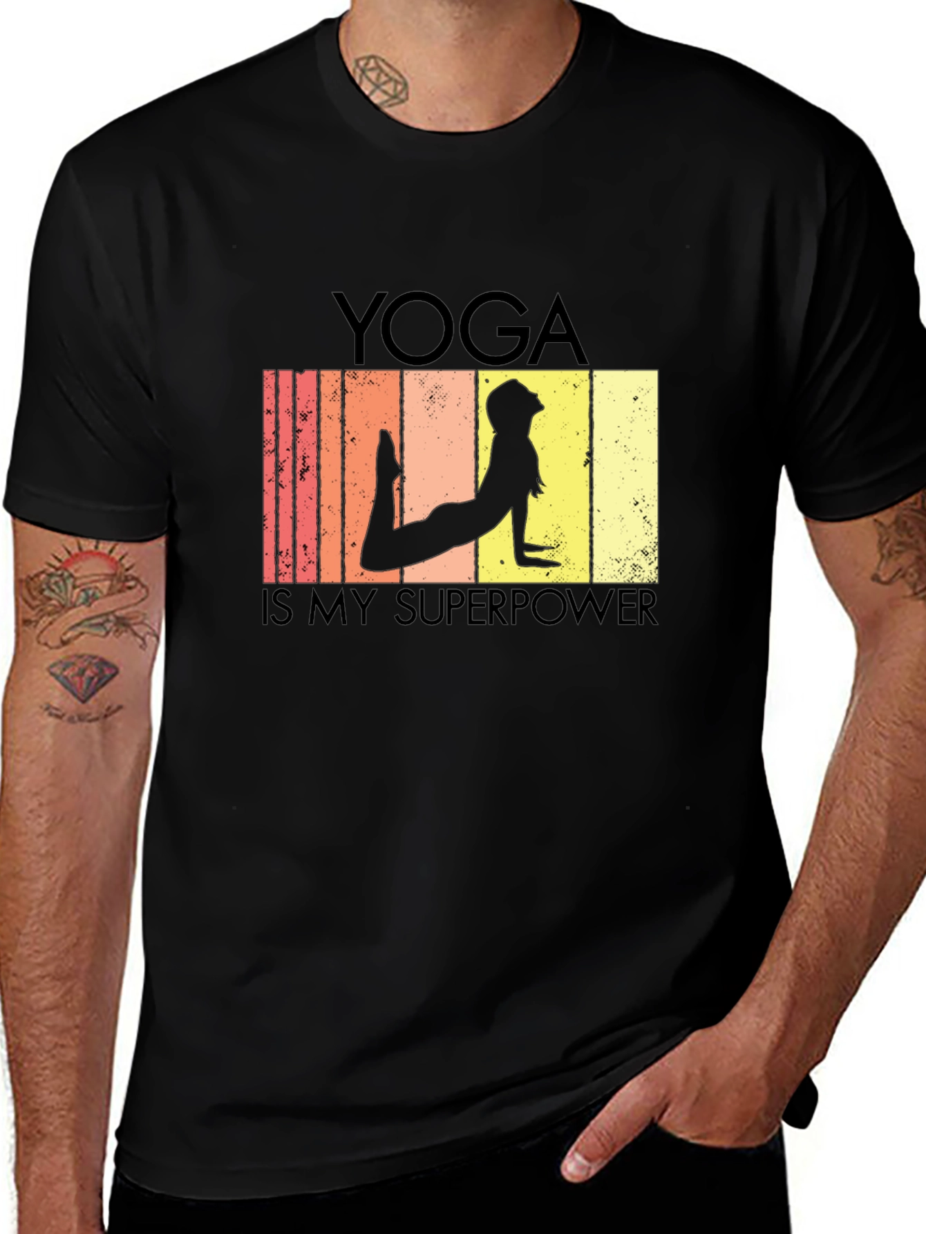Yoga is My Superpower Black T-Shirt