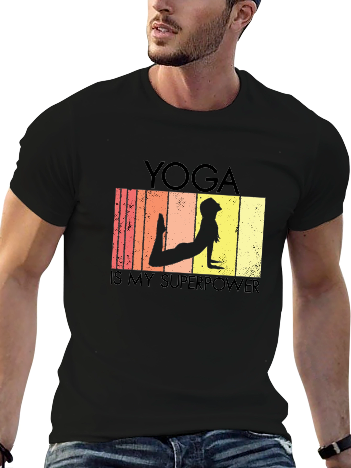 Yoga is My Superpower Black T-Shirt