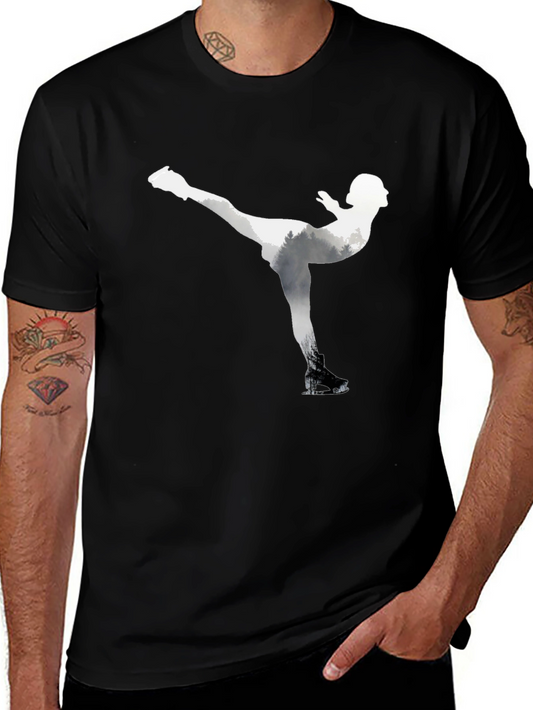 Figure Skating Graphic Tee - Black Cotton
