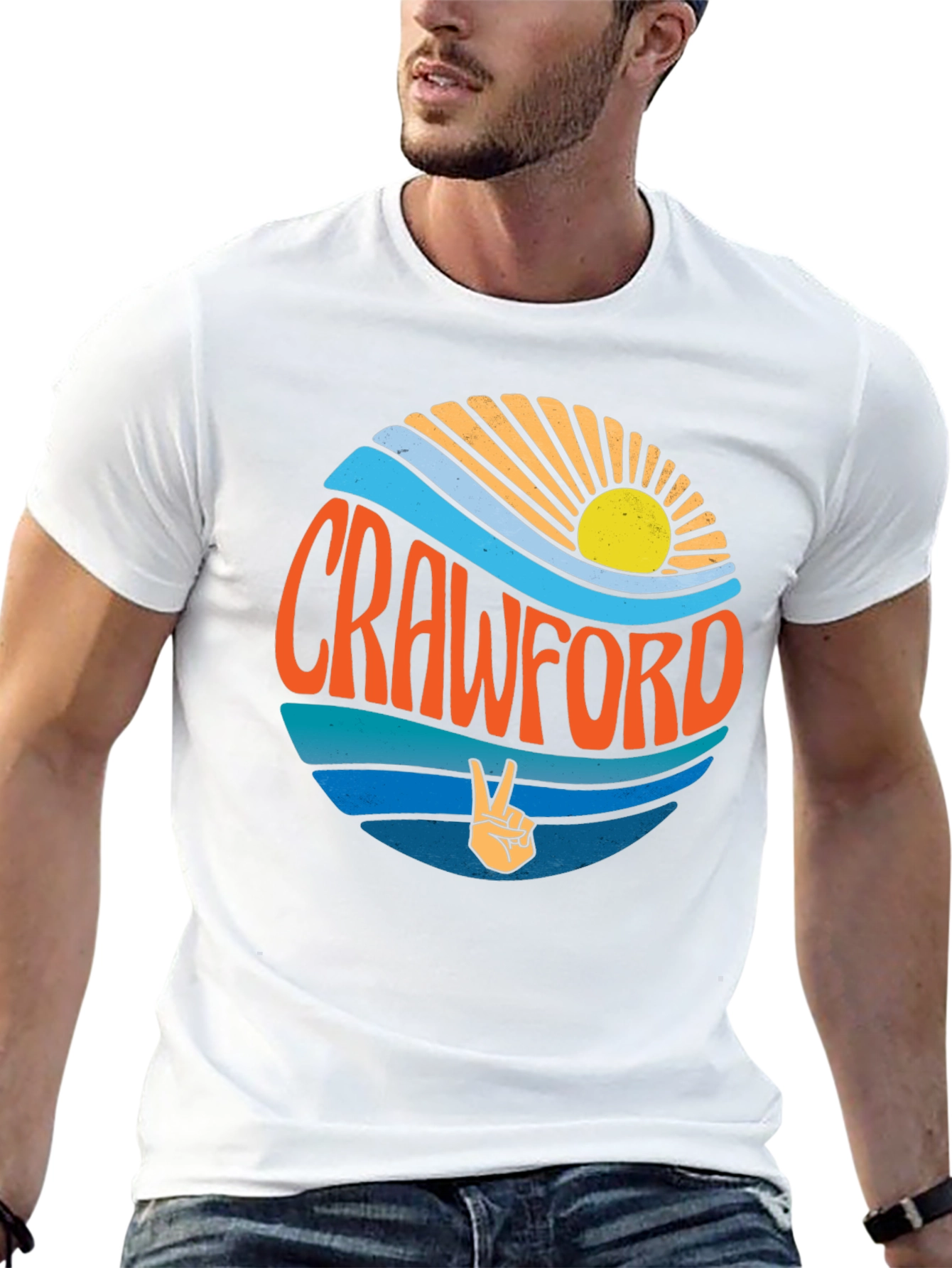 Crawford Retro Graphic T-Shirt Beach Style Tee