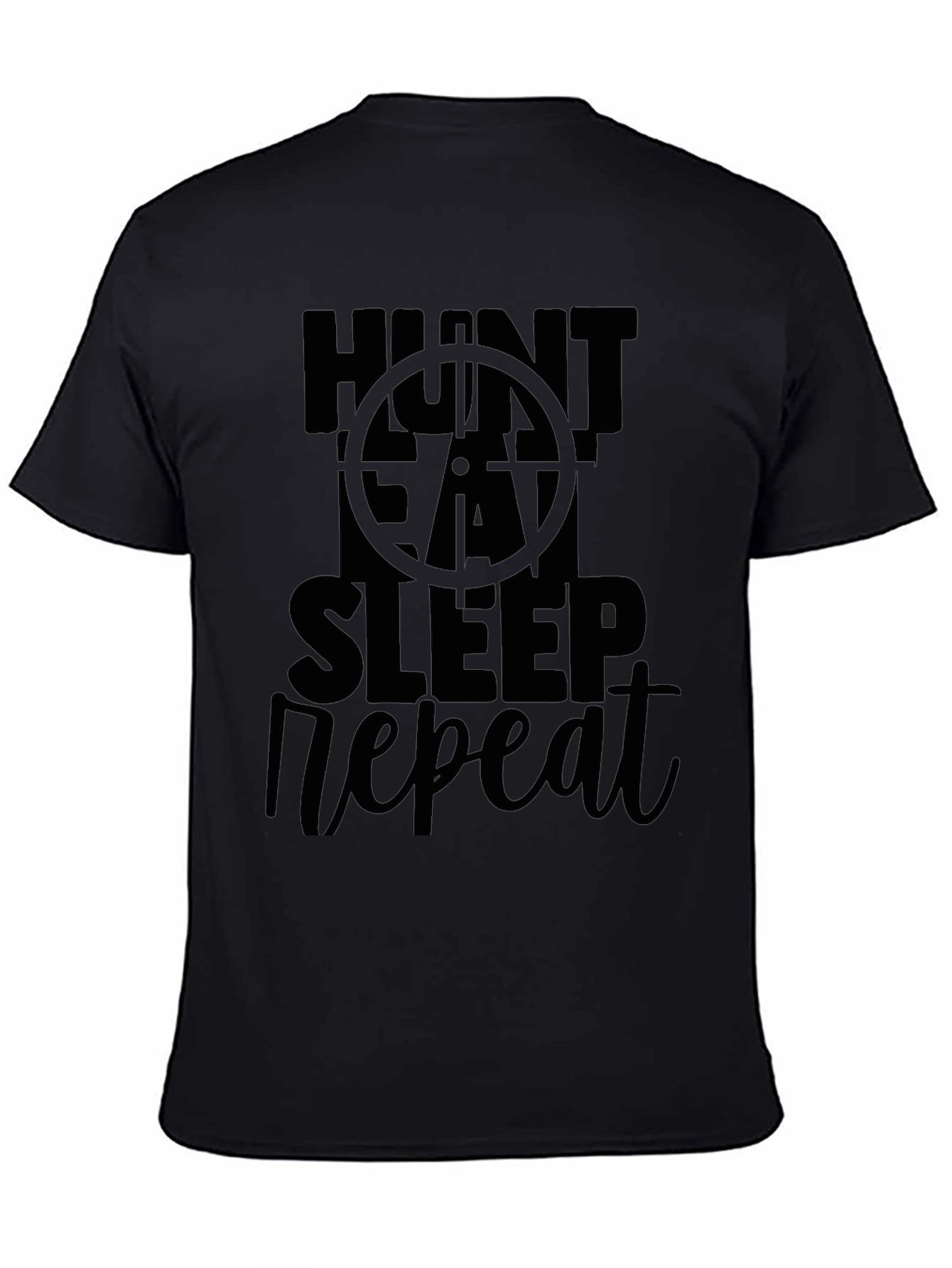 Hunt Eat Sleep Repeat Black Graphic Tee