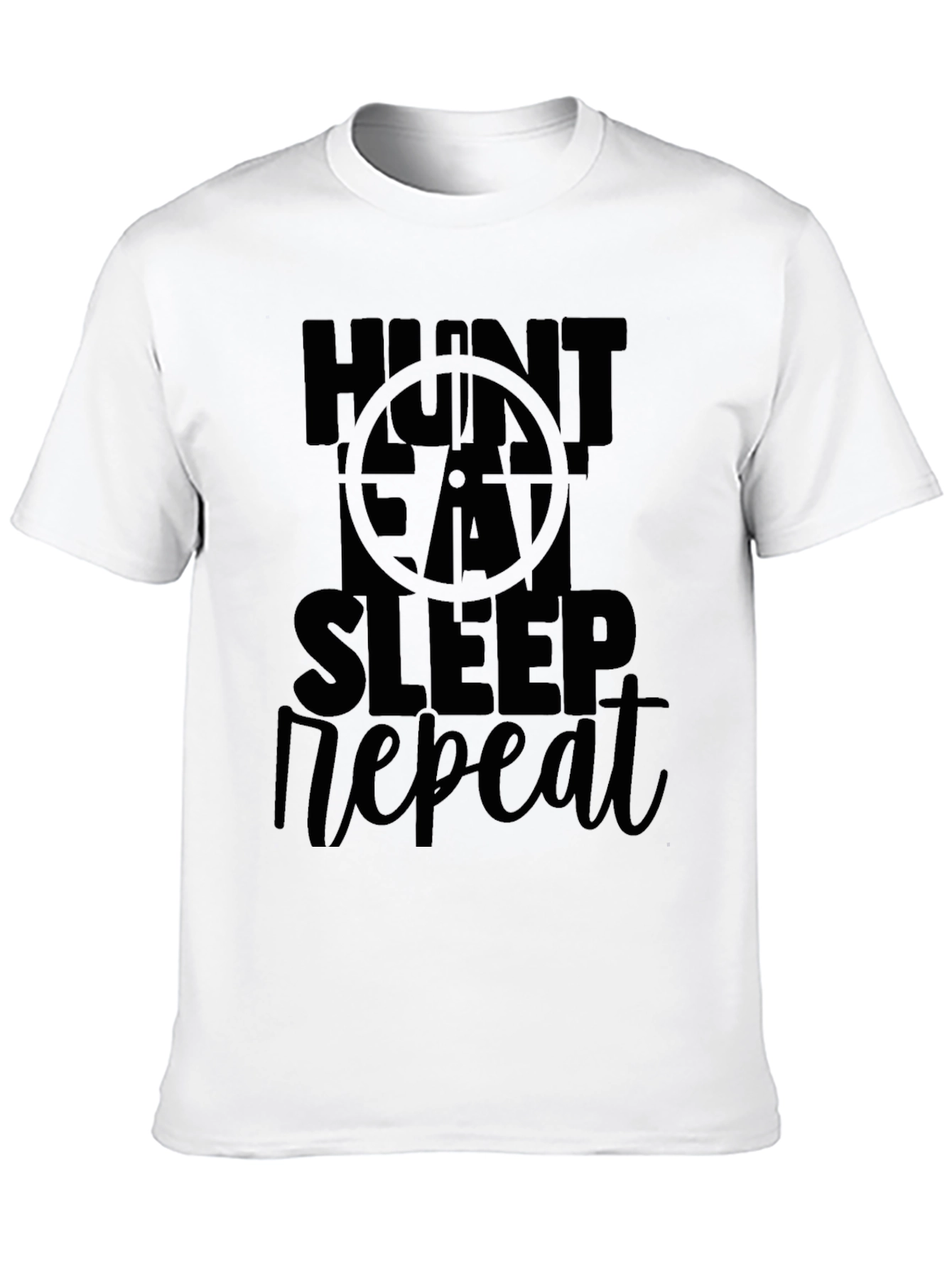 Hunt Eat Sleep Repeat Black Graphic Tee