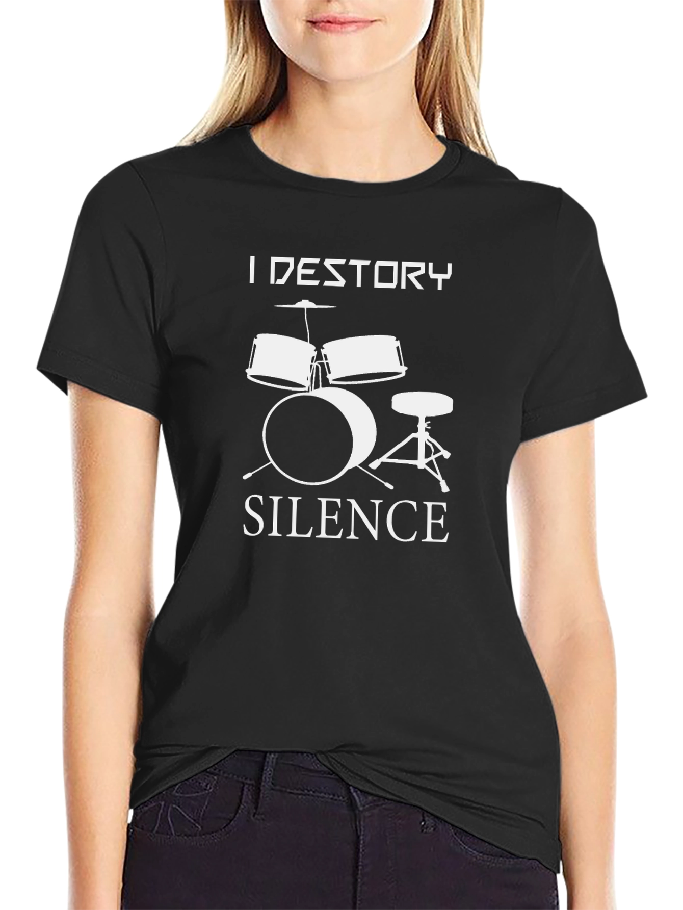 I Destroy Silence Drummer Graphic Tee