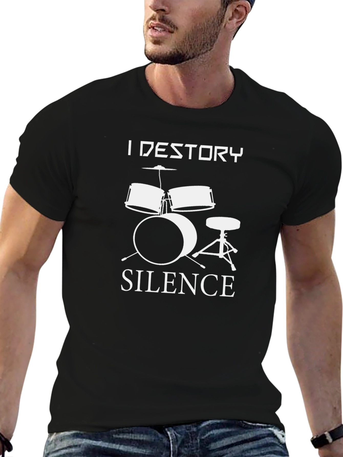 I Destroy Silence Drummer Graphic Tee