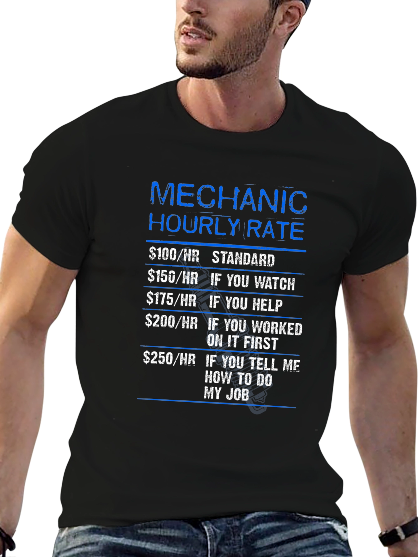 Mechanic Hourly Rate Funny T-Shirt