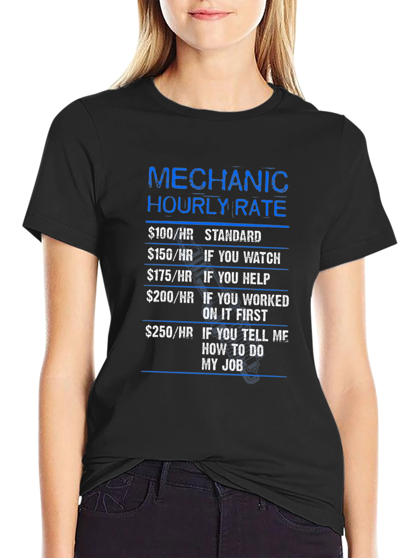 Mechanic Hourly Rate Funny T-Shirt