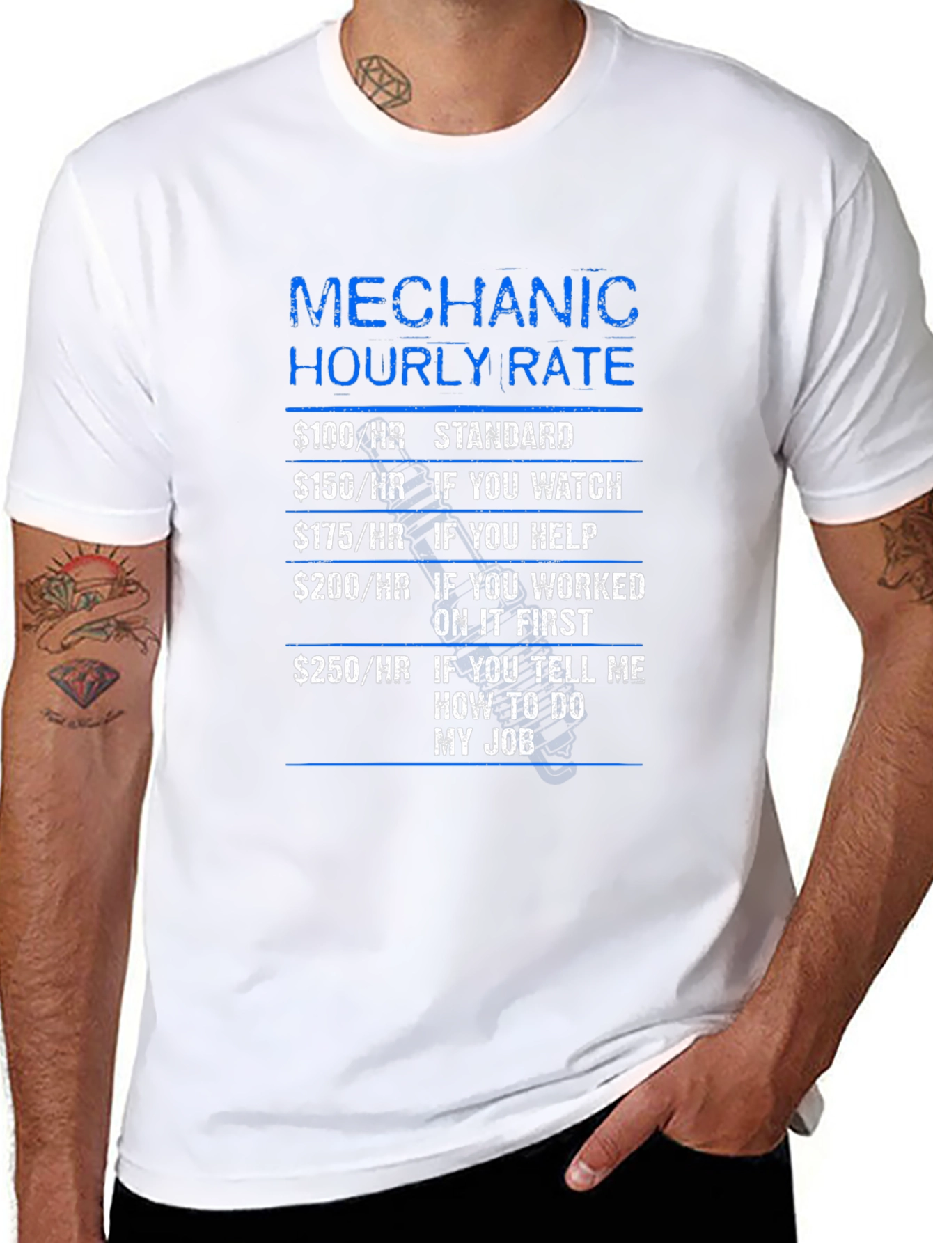 Mechanic Hourly Rate Funny T-Shirt