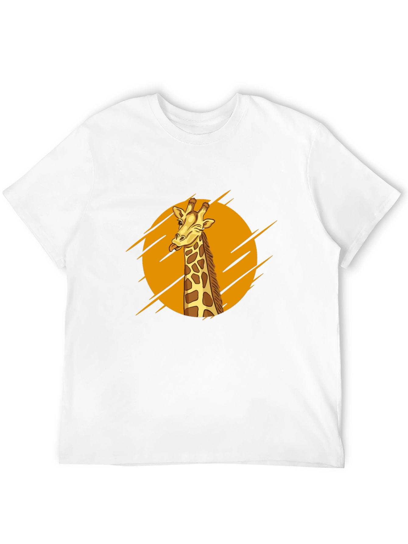 Giraffe Graphic Print Mens Black T-Shirt