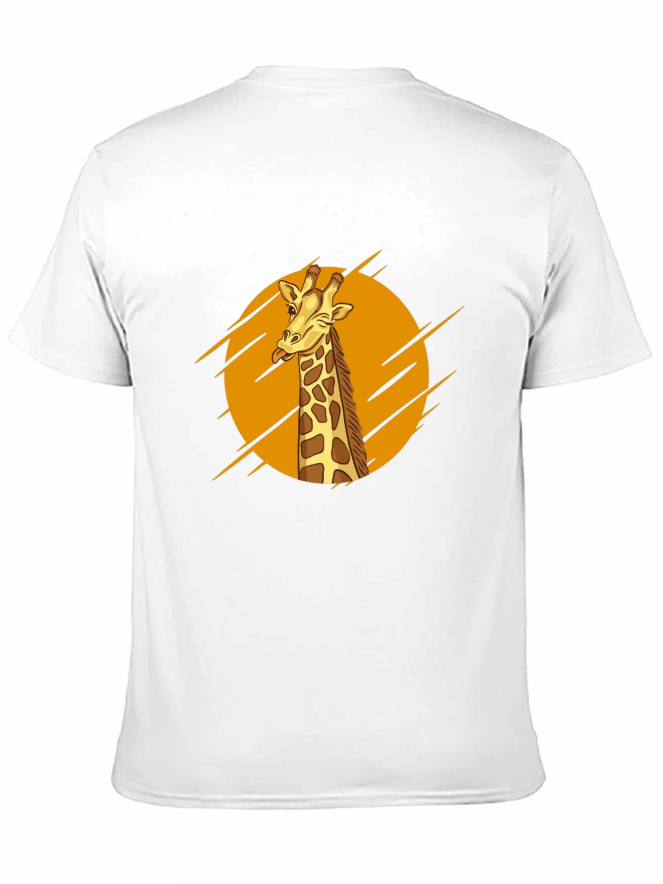 Giraffe Graphic Print Mens Black T-Shirt