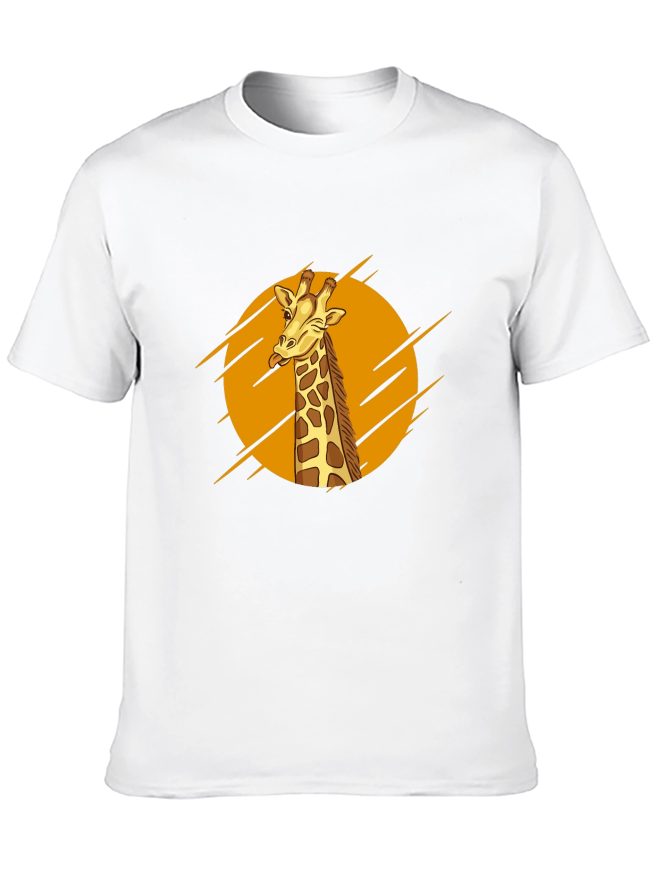 Giraffe Graphic Print Mens Black T-Shirt