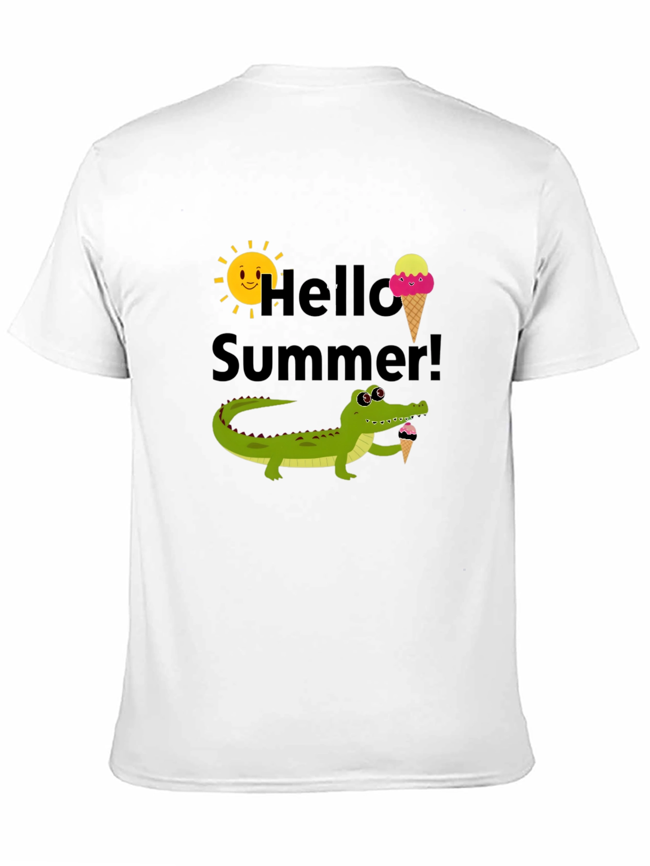 Hello Summer Crocodile Ice Cream Graphic Tee