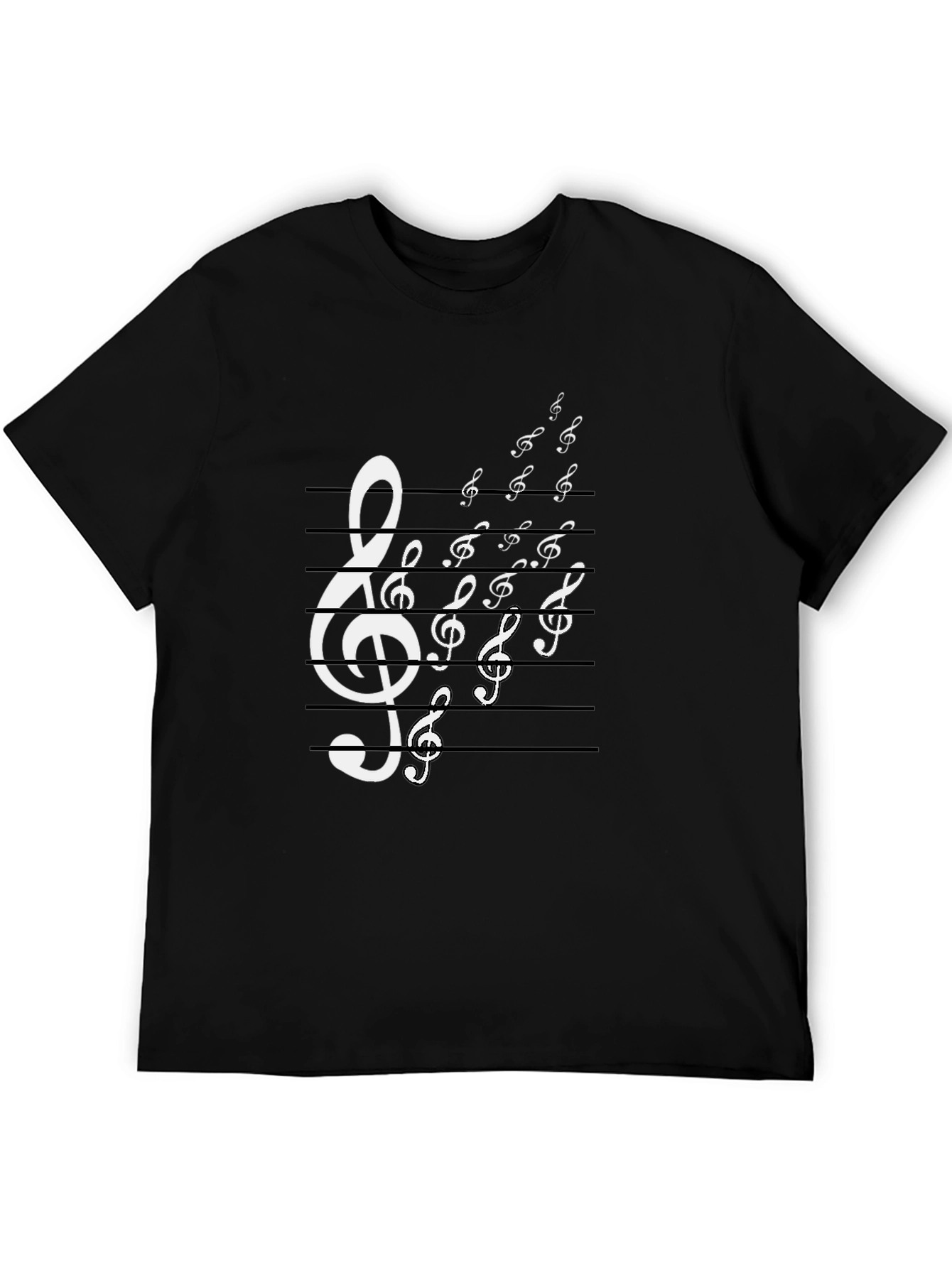 Musical Note T-Shirt - Black Cotton Graphic Tee