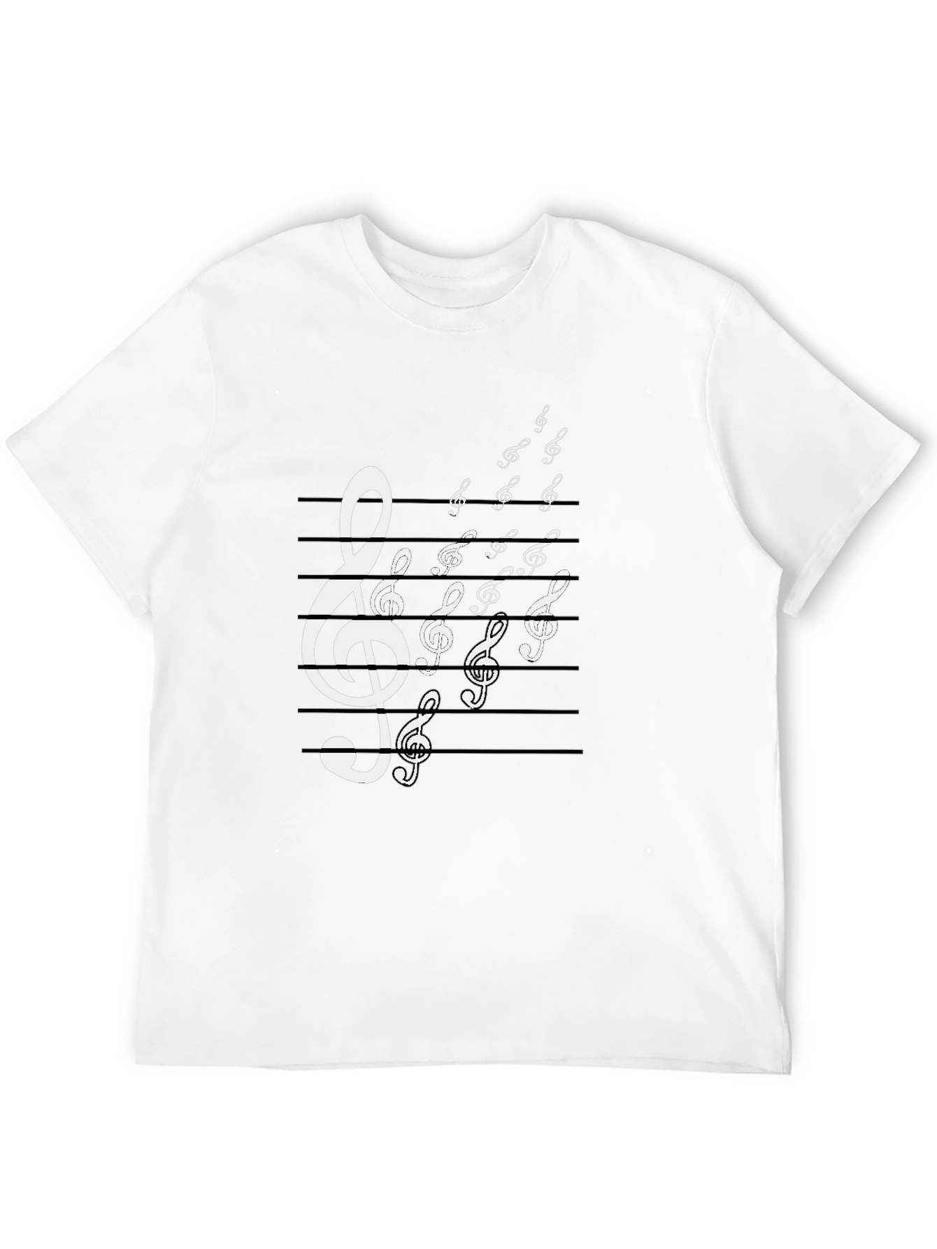 Musical Note T-Shirt - Black Cotton Graphic Tee