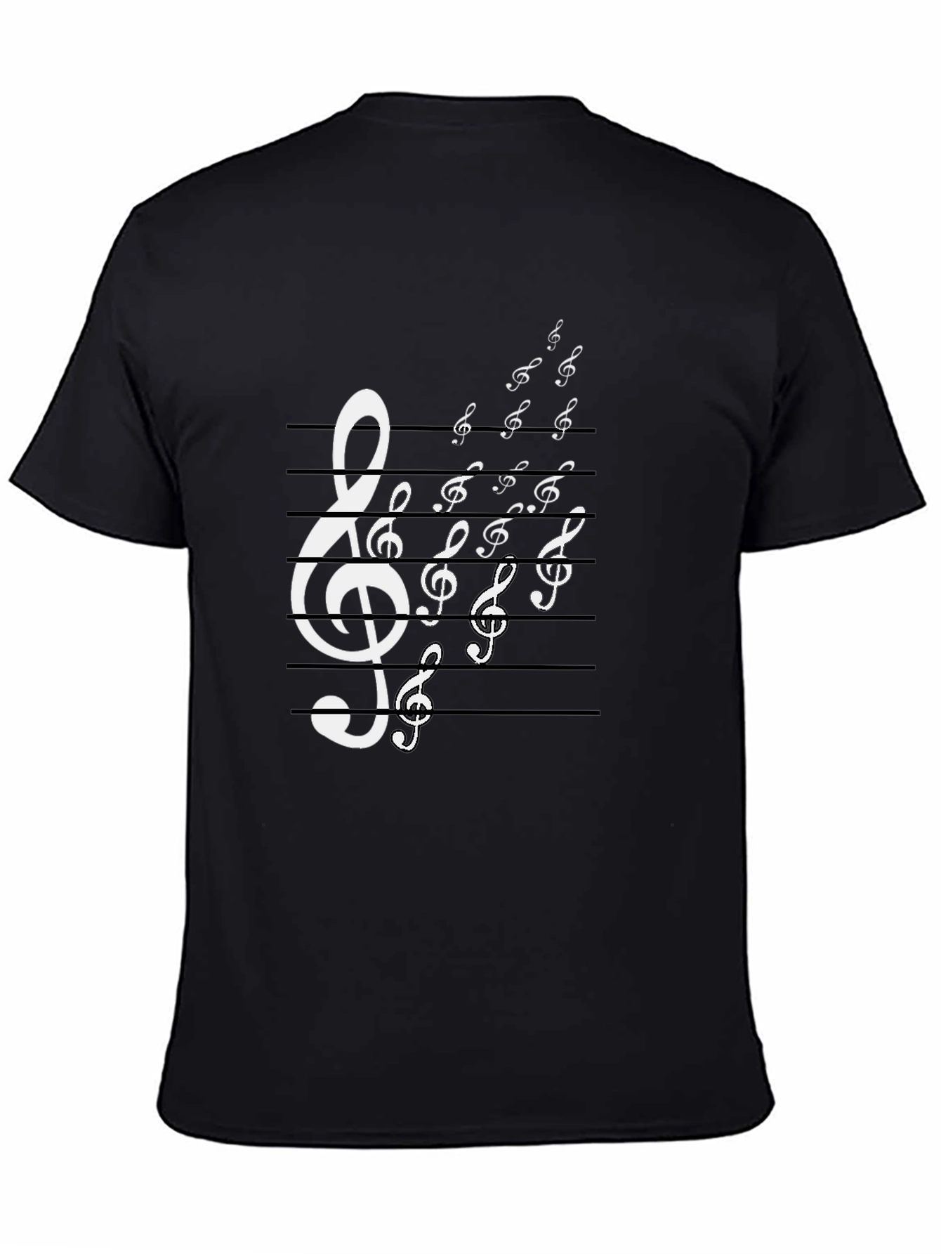 Musical Note T-Shirt - Black Cotton Graphic Tee