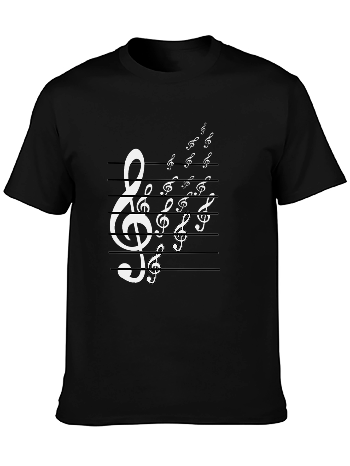 Musical Note T-Shirt - Black Cotton Graphic Tee