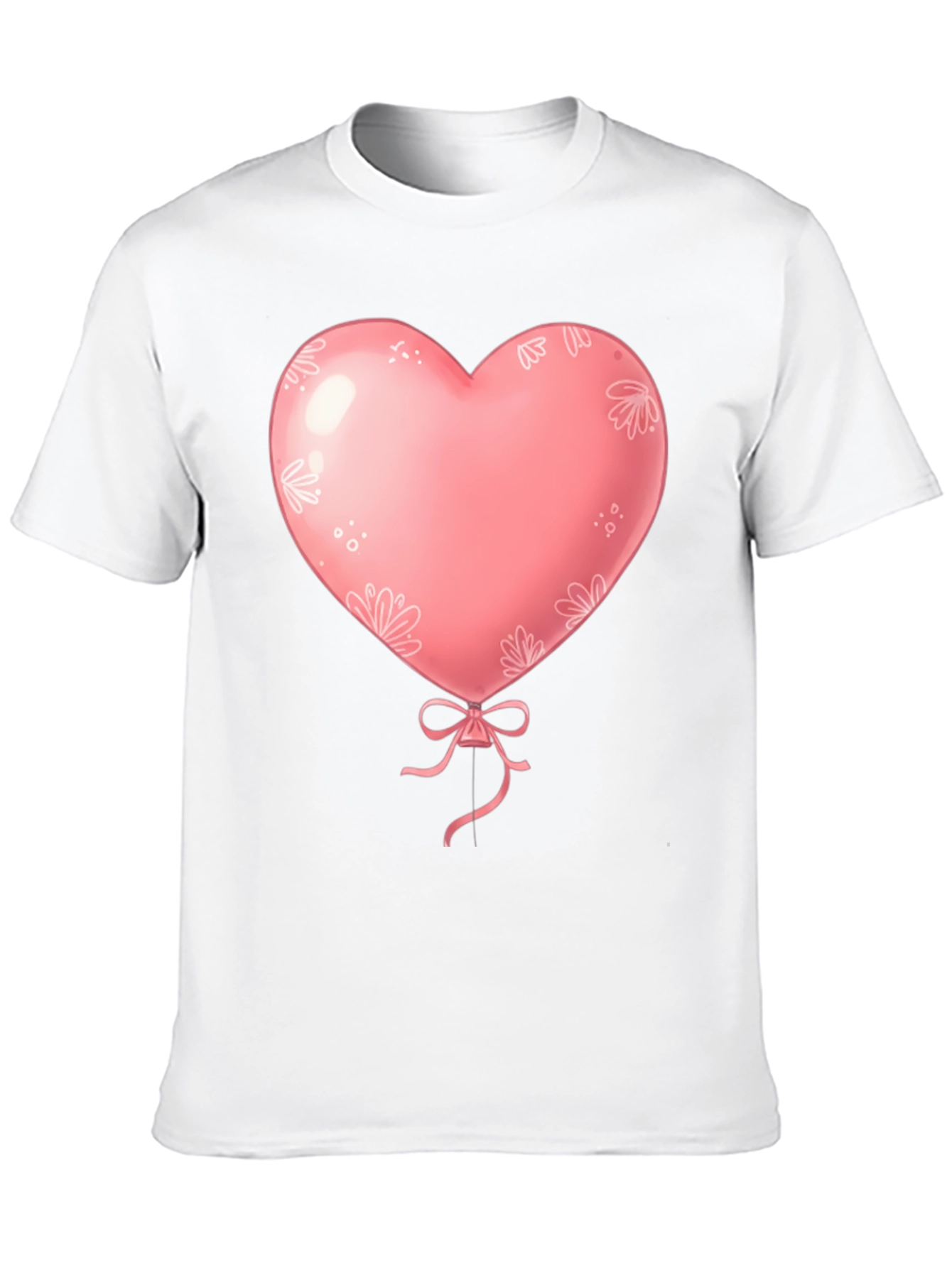 Heart Balloon Graphic Tee - Black Cotton Shirt