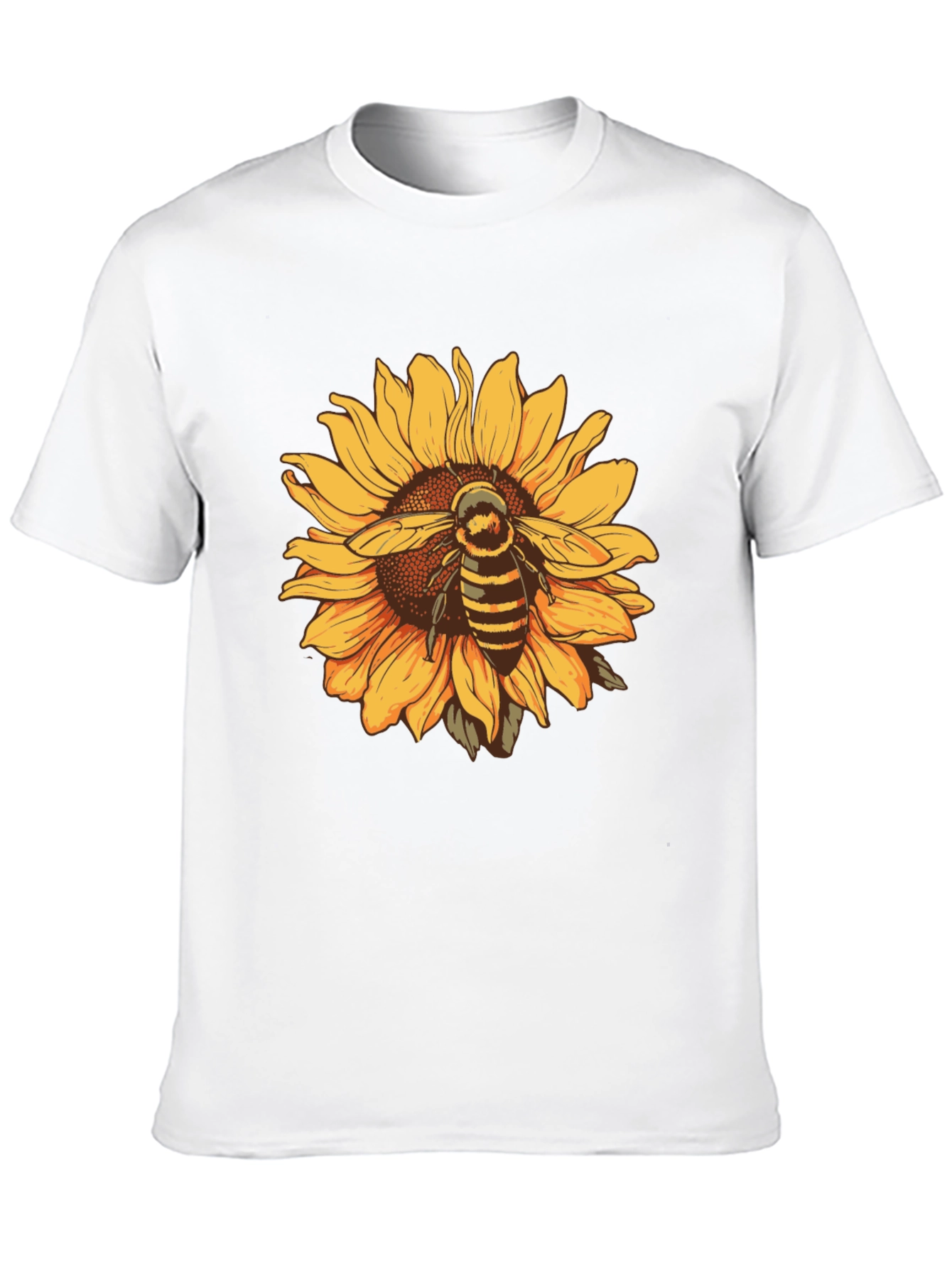 Sunflower & Bee Graphic Black T-Shirt