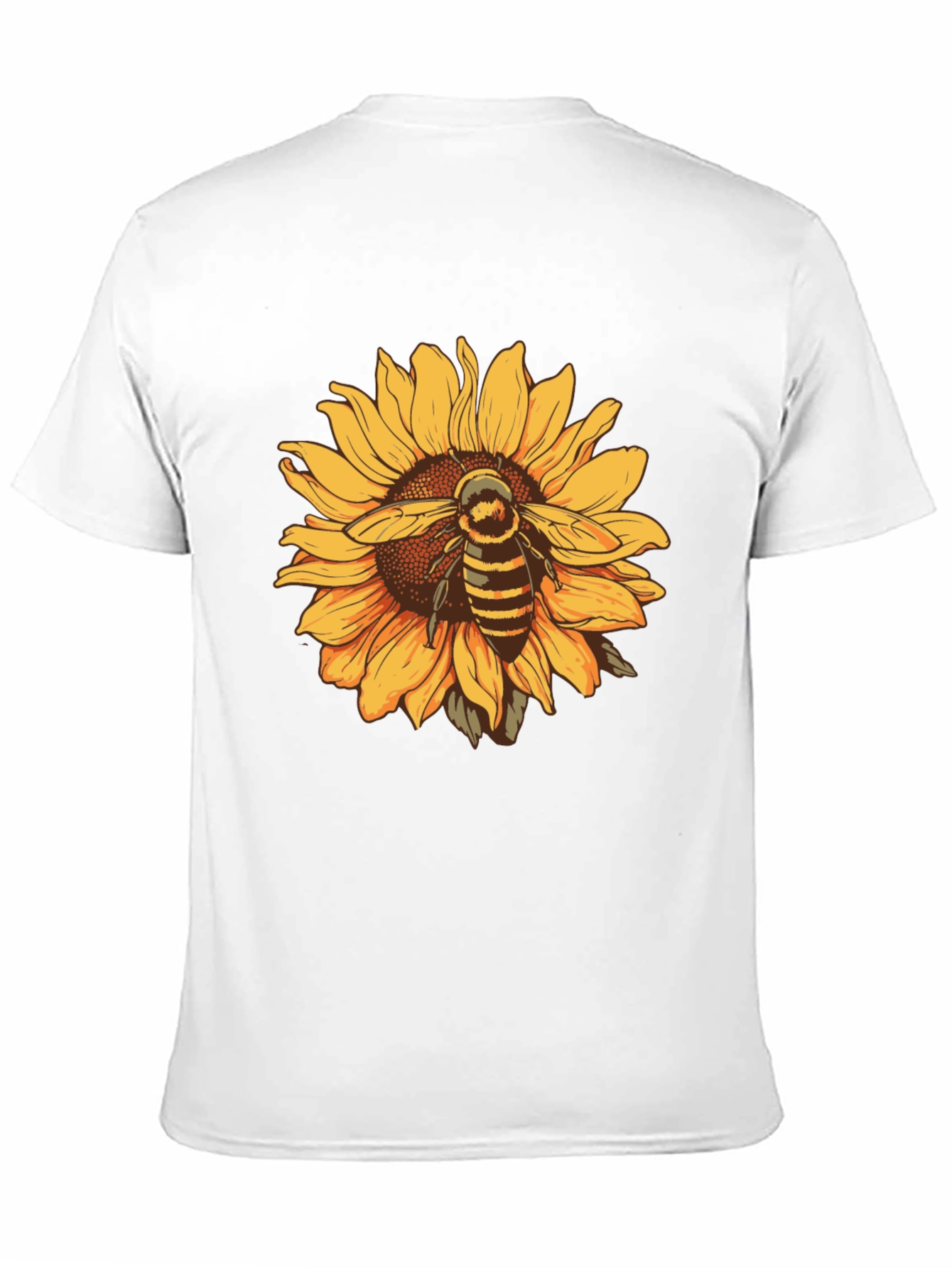 Sunflower & Bee Graphic Black T-Shirt