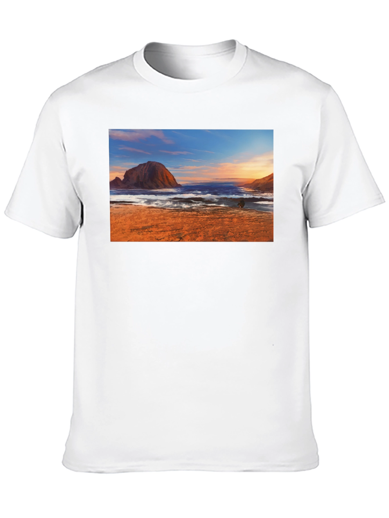 Beachscape Graphic Tee - Black Short Sleeve