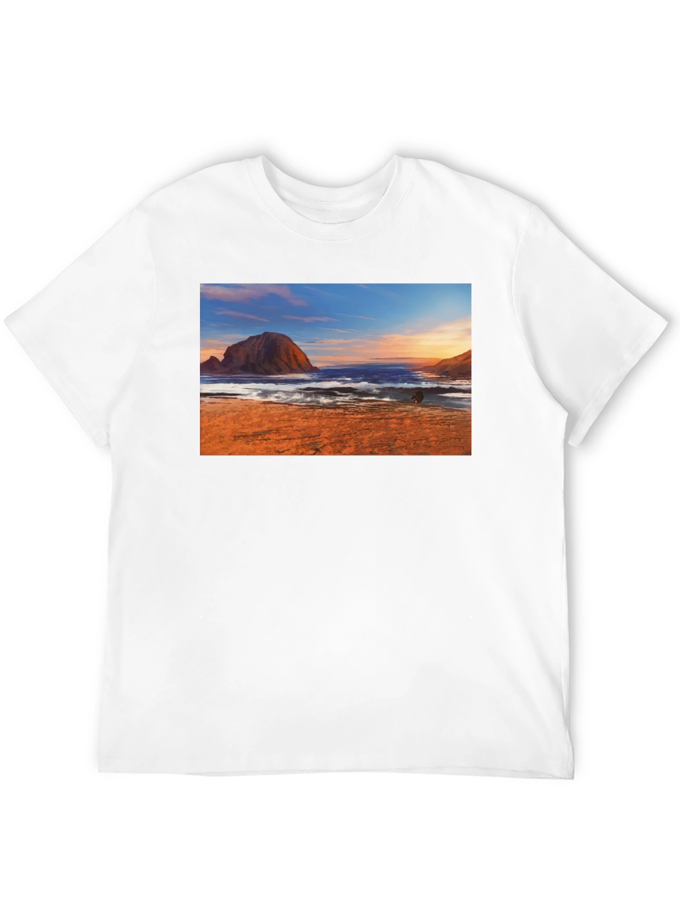 Beachscape Graphic Tee - Black Short Sleeve
