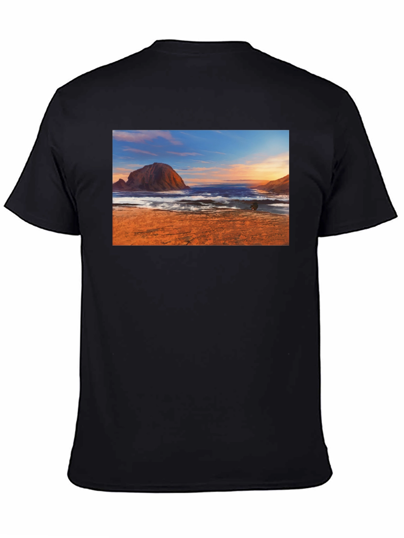 Beachscape Graphic Tee - Black Short Sleeve