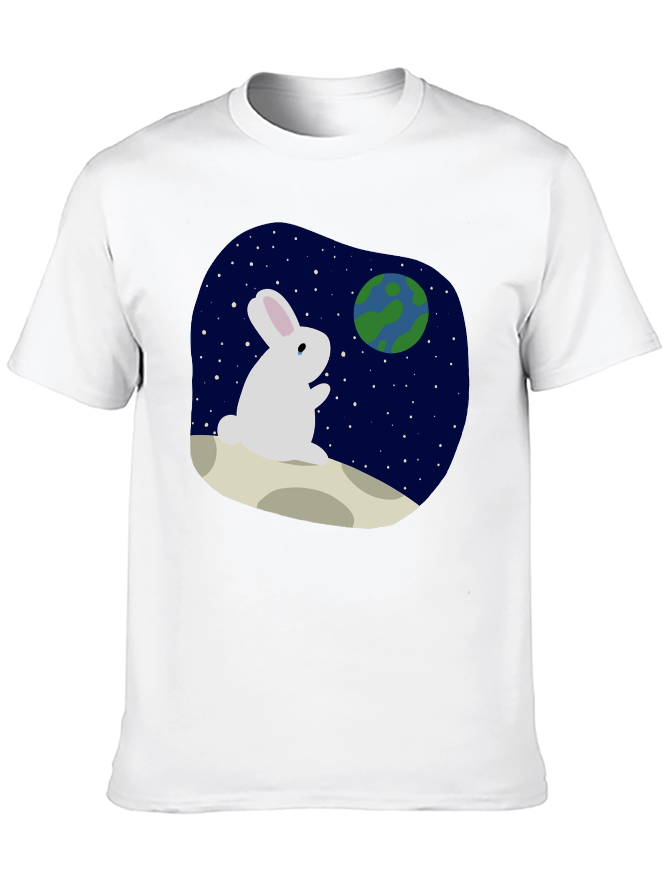 Rabbit on Moon T-Shirt - Space Lover Tee