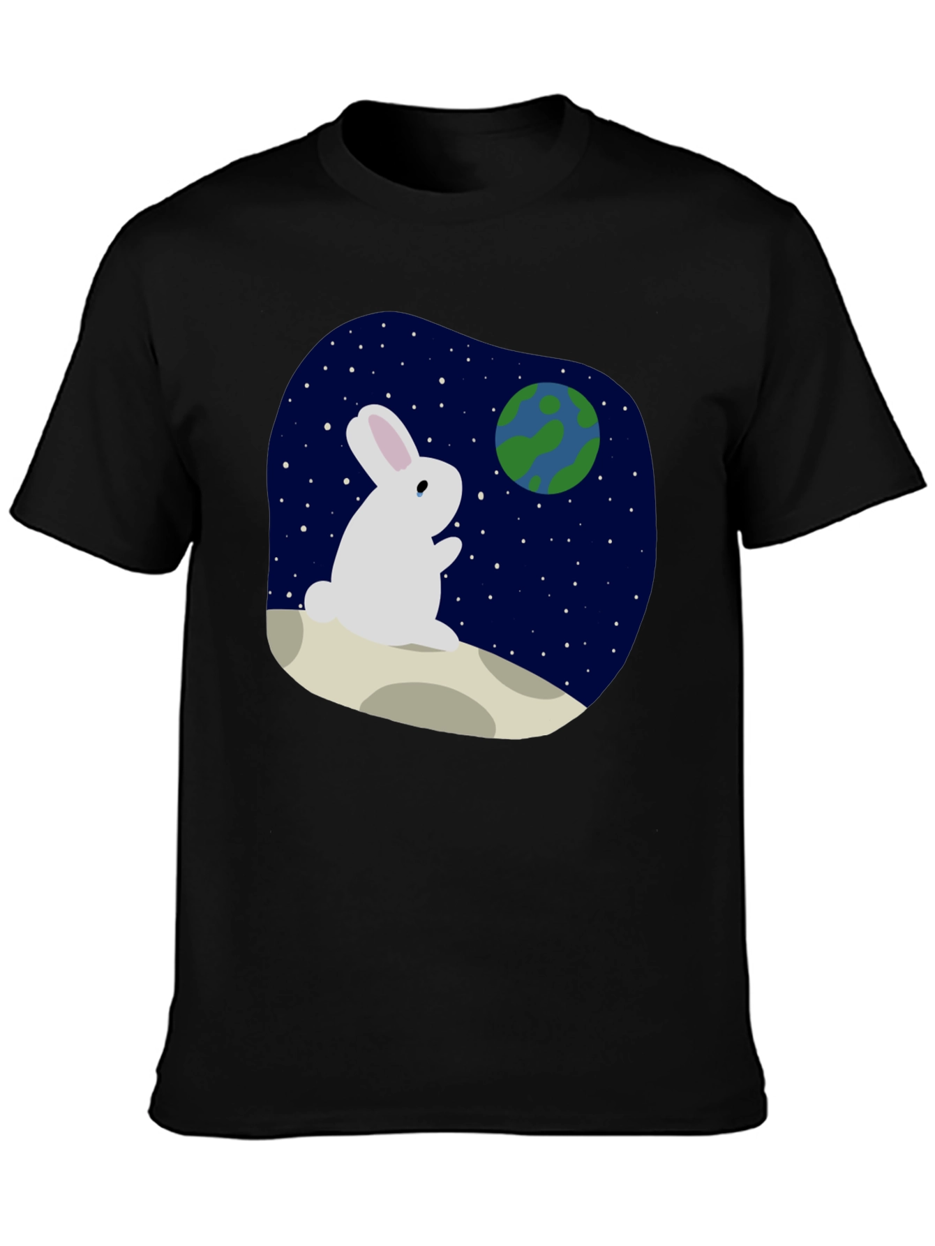 Rabbit on Moon T-Shirt - Space Lover Tee