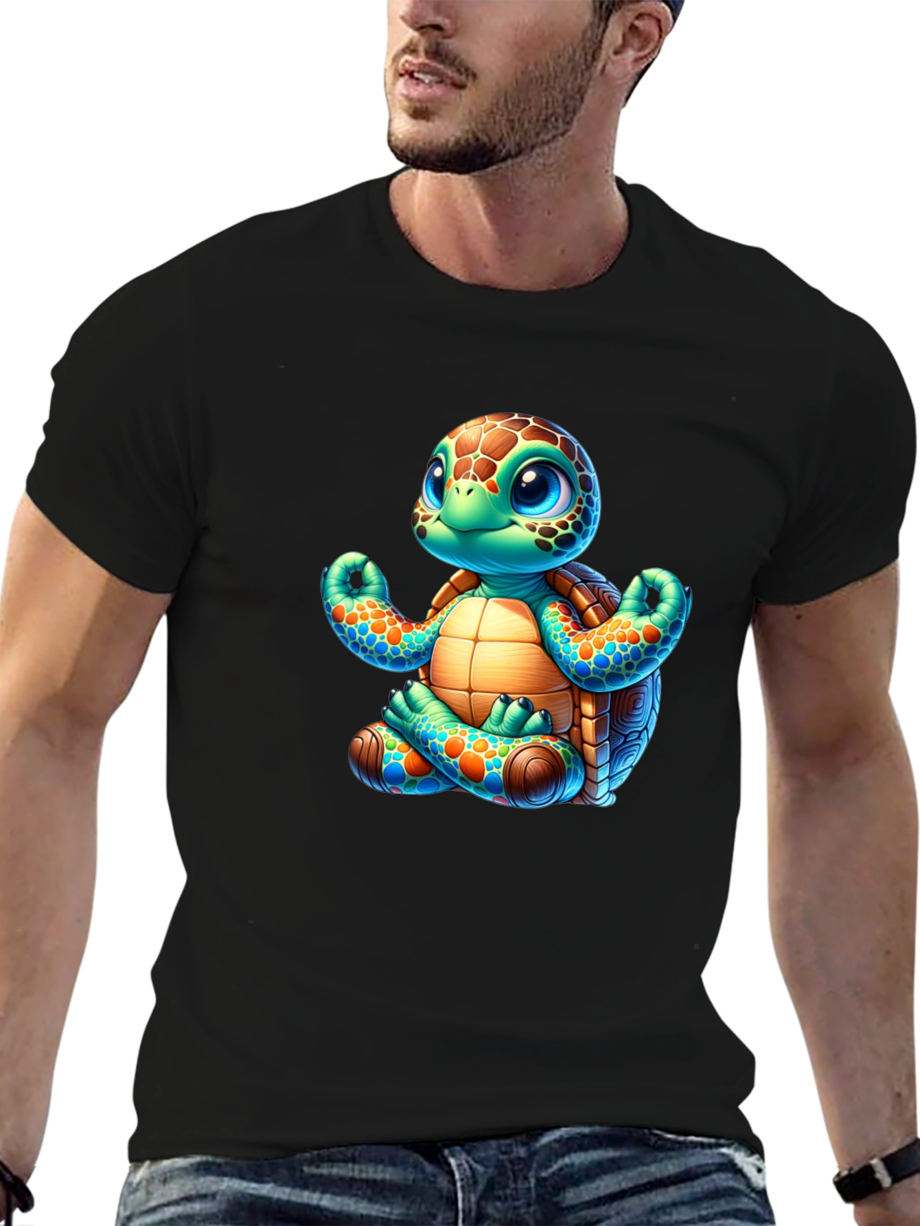 Meditating Turtle Graphic Tee - Yoga Animal Shirt