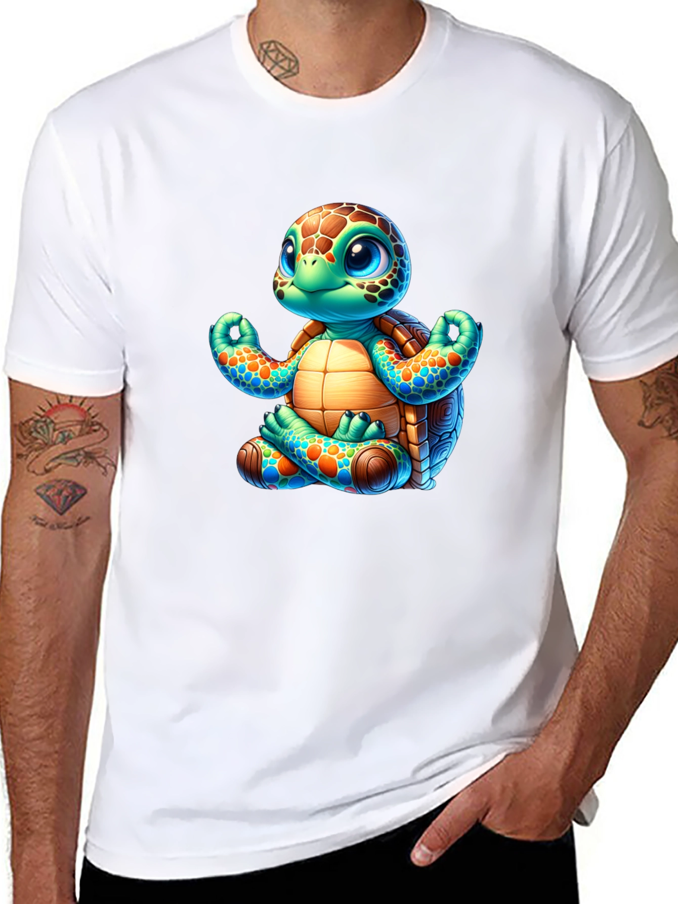 Meditating Turtle Graphic Tee - Yoga Animal Shirt