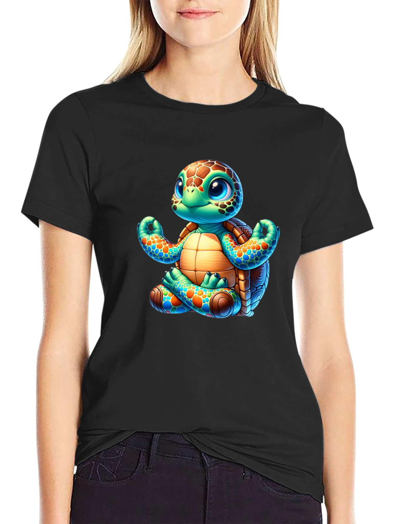 Meditating Turtle Graphic Tee - Yoga Animal Shirt