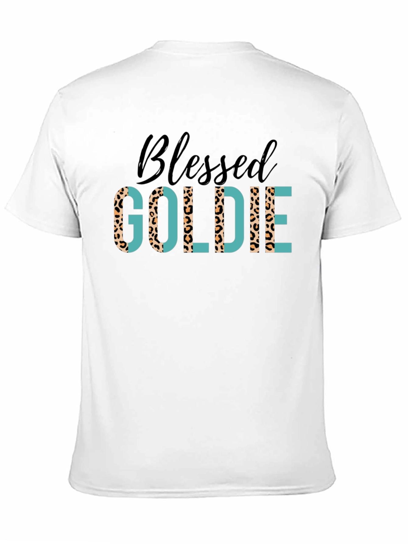 Blessed Goldie Tee - Leopard Print Design