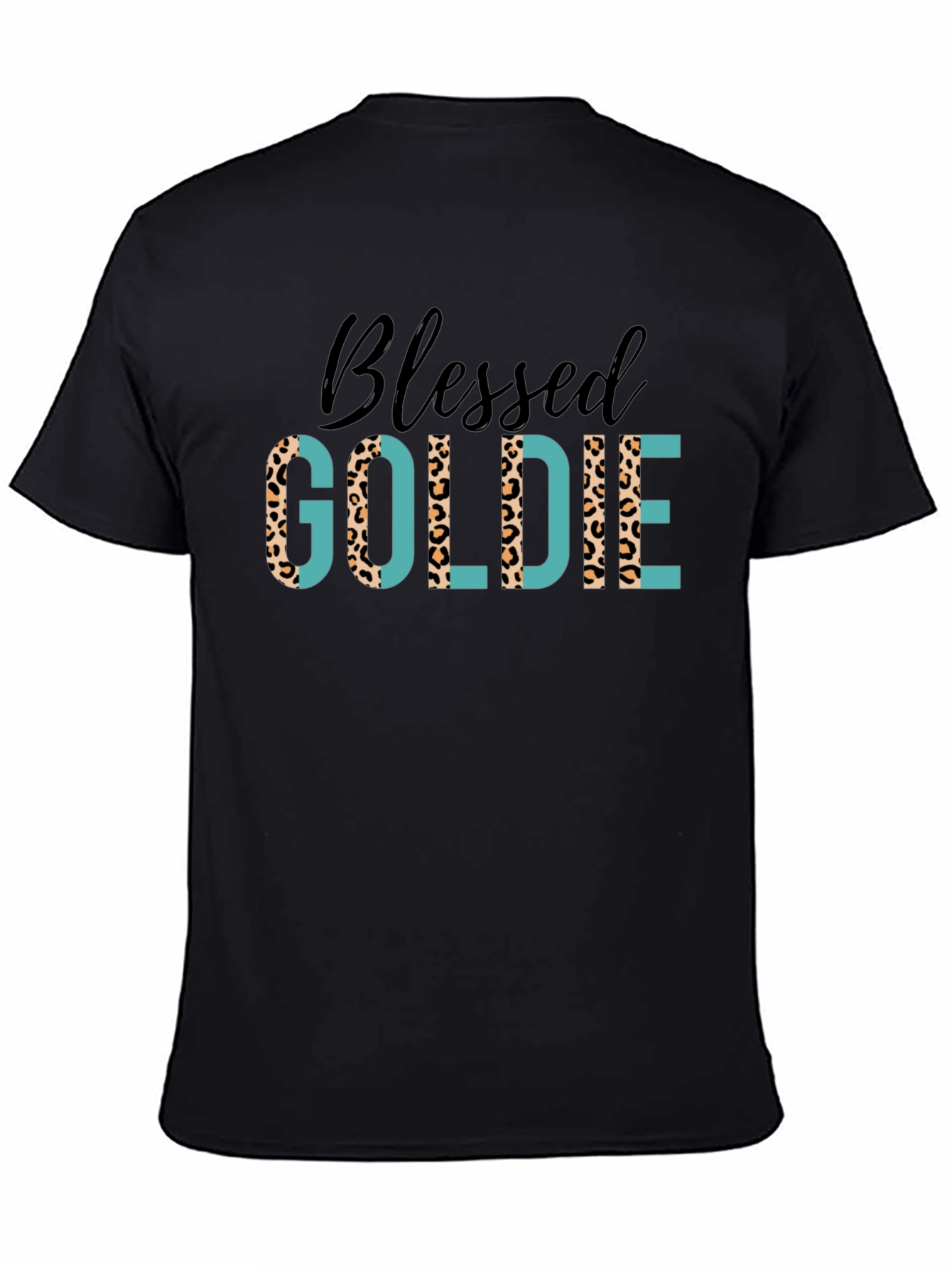 Blessed Goldie Tee - Leopard Print Design