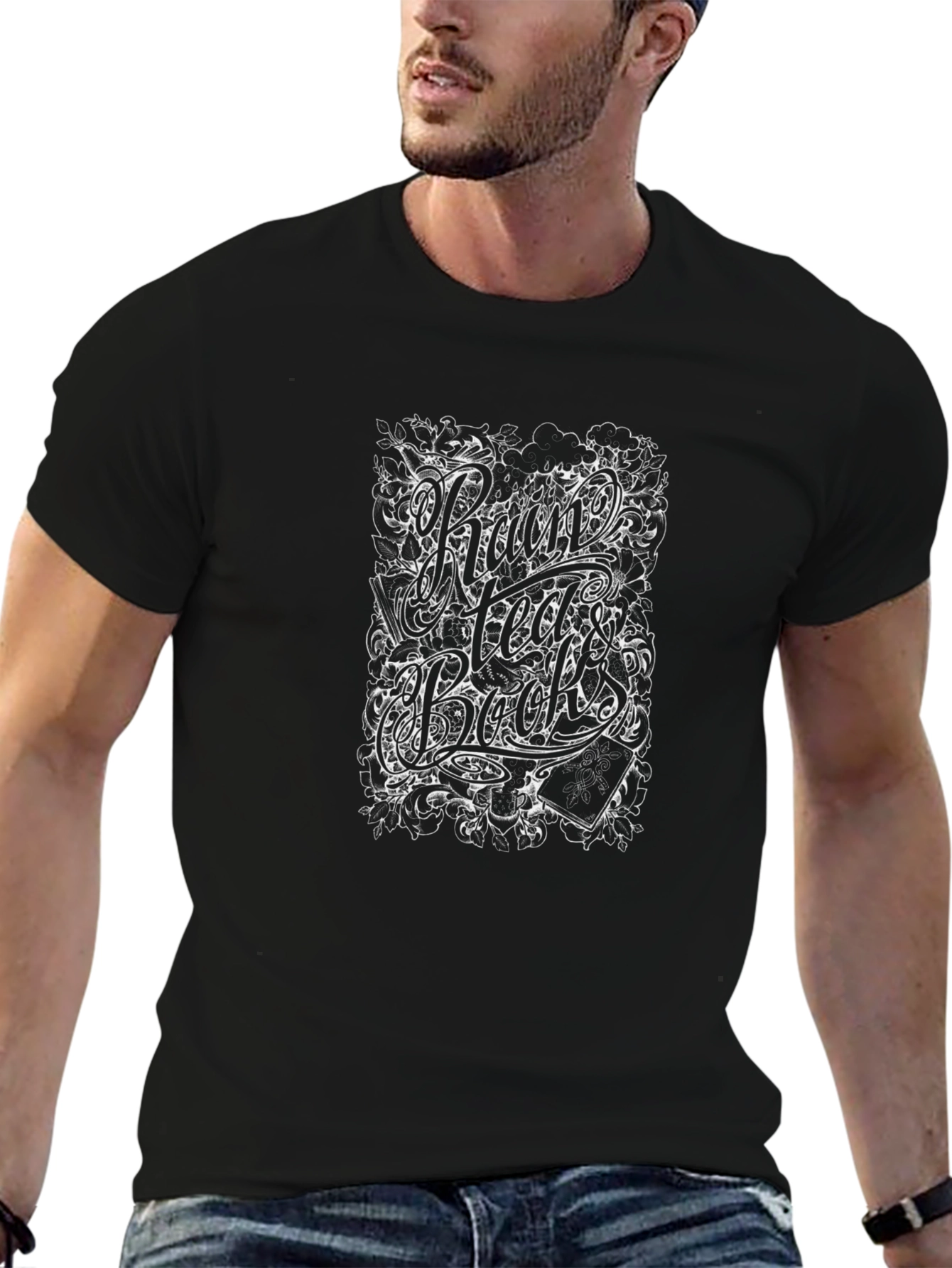 Rain Tea Books Black Graphic Tee