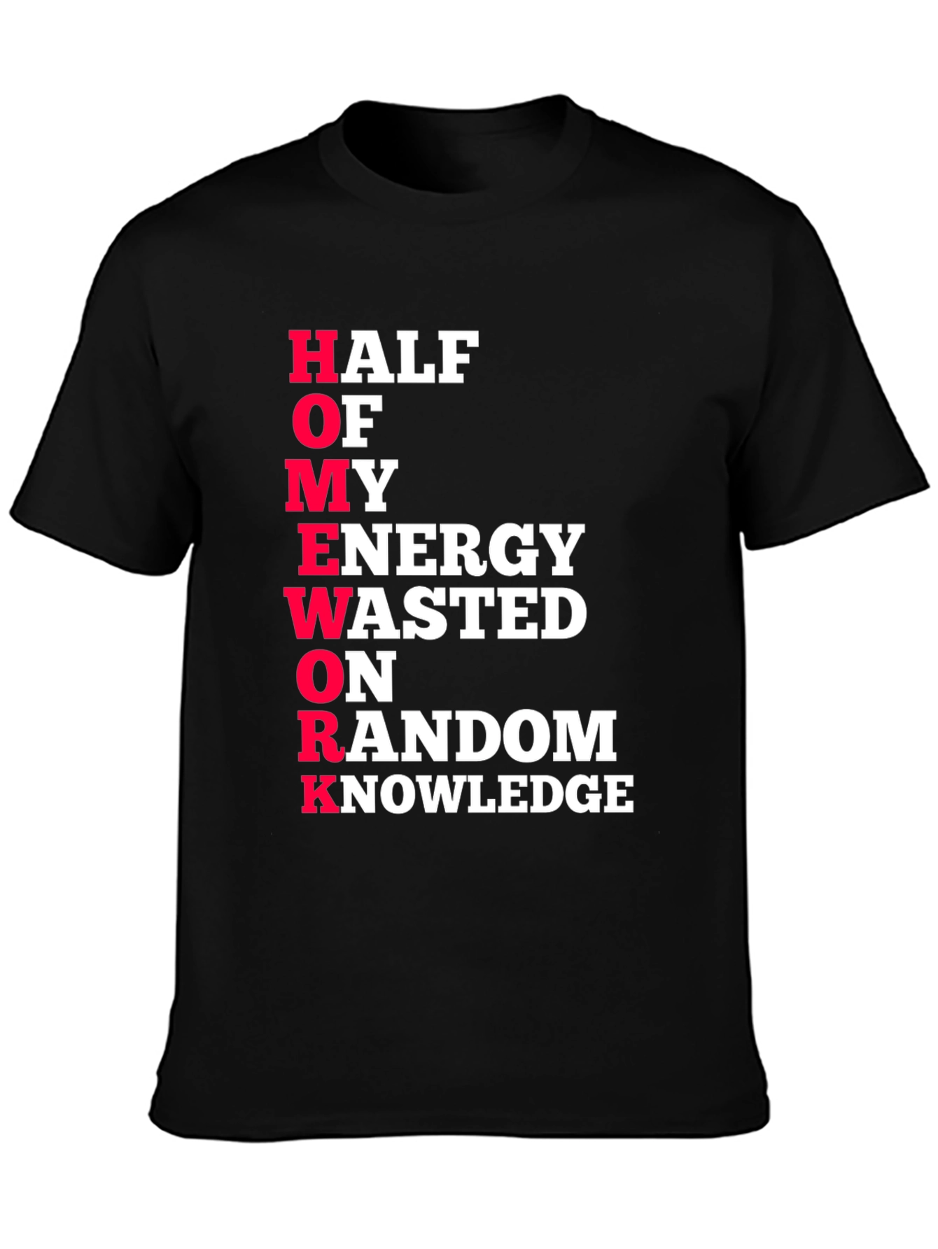 Humorous HOMEWORK Graphic Tee
