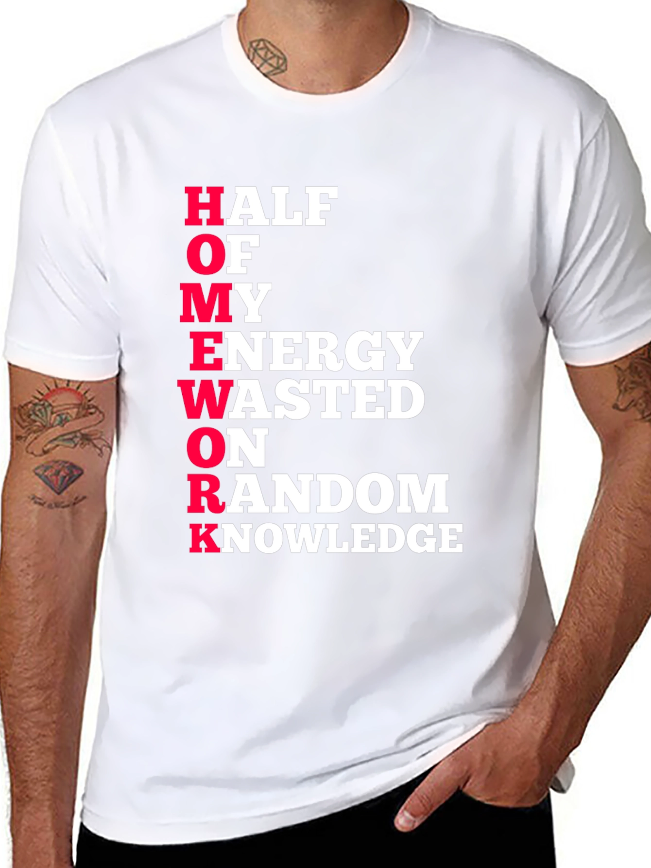 Humorous HOMEWORK Graphic Tee
