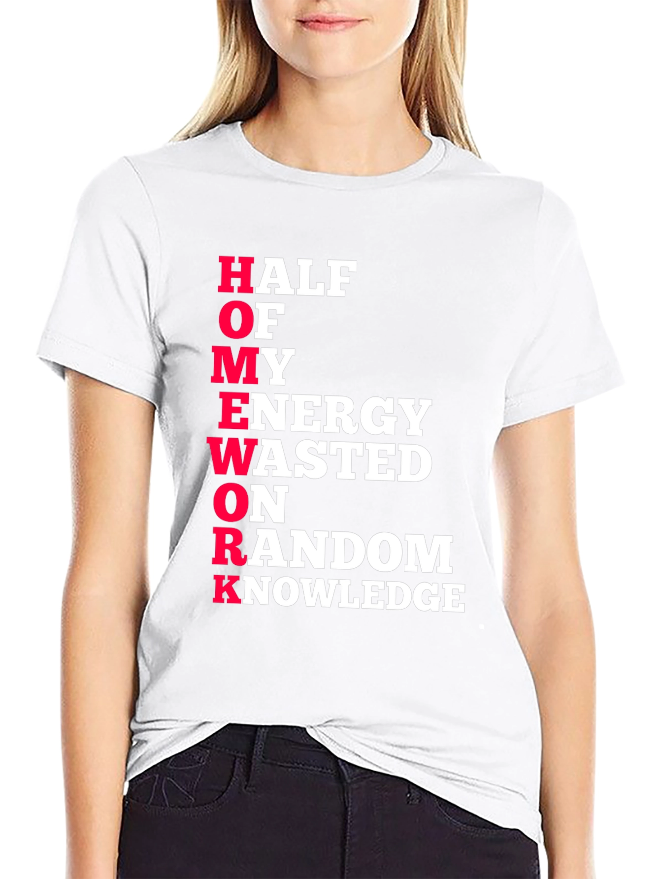 Humorous HOMEWORK Graphic Tee