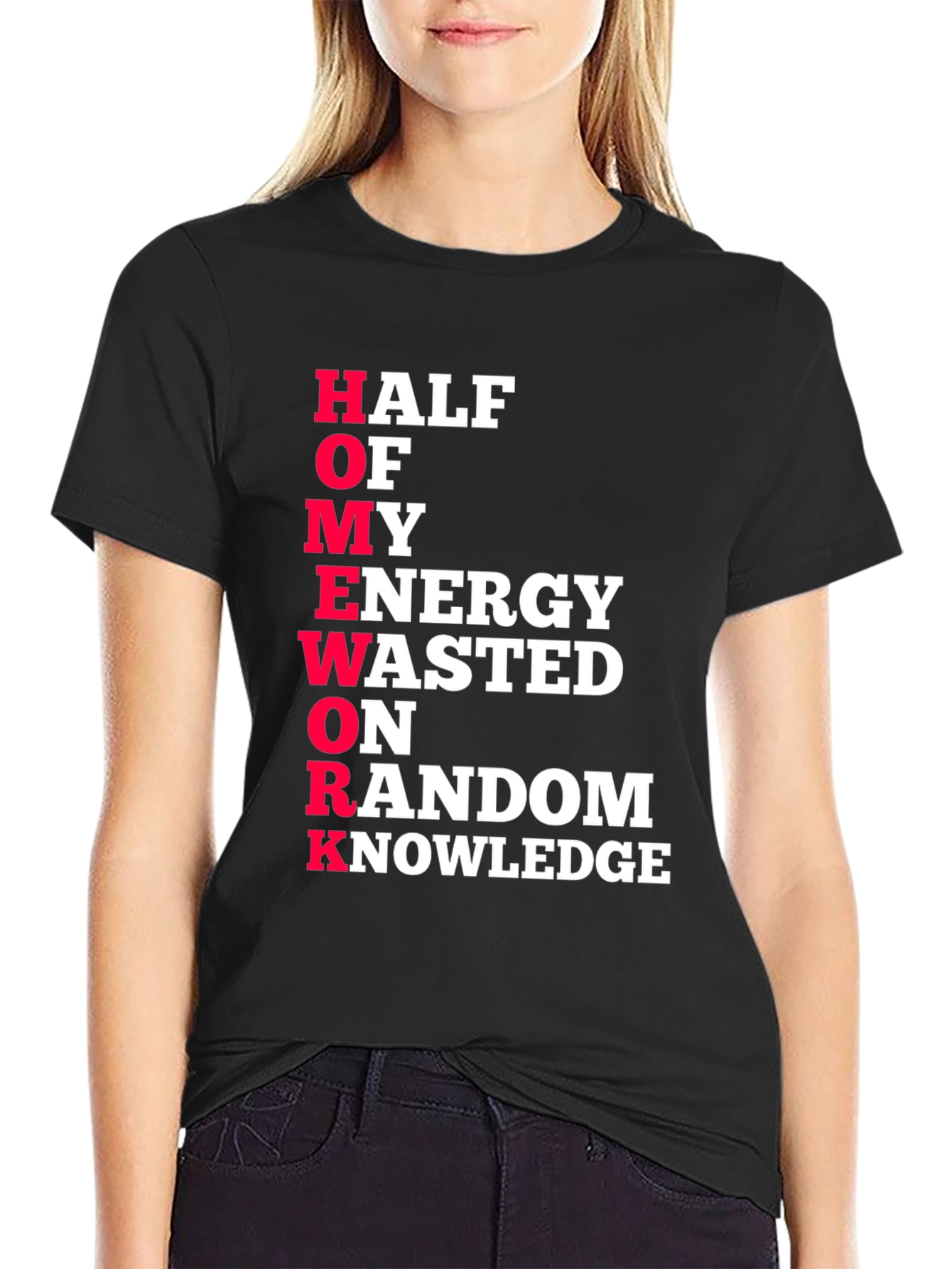 Humorous HOMEWORK Graphic Tee