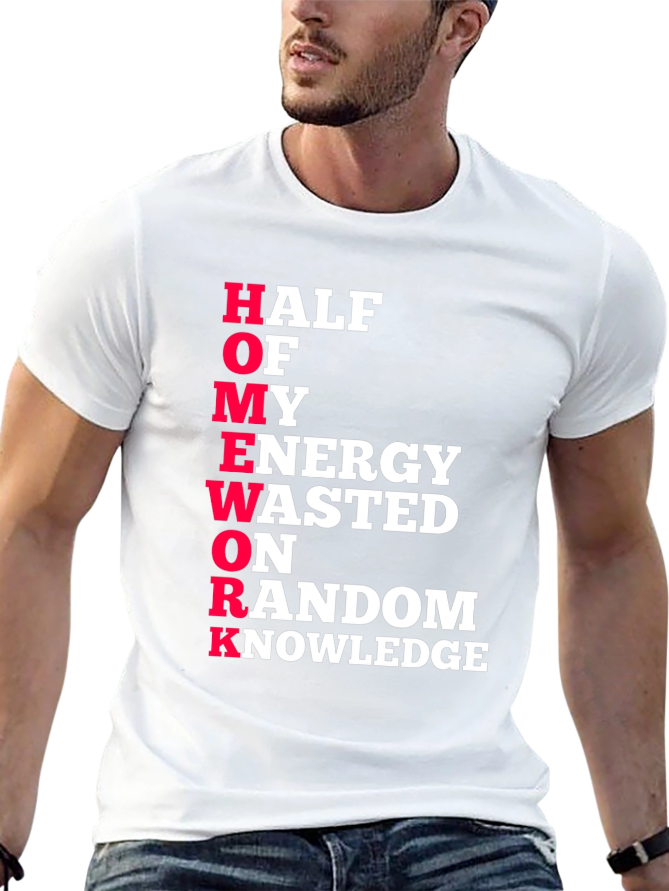 Humorous HOMEWORK Graphic Tee