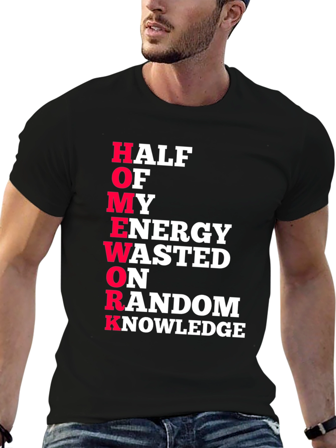 Humorous HOMEWORK Graphic Tee