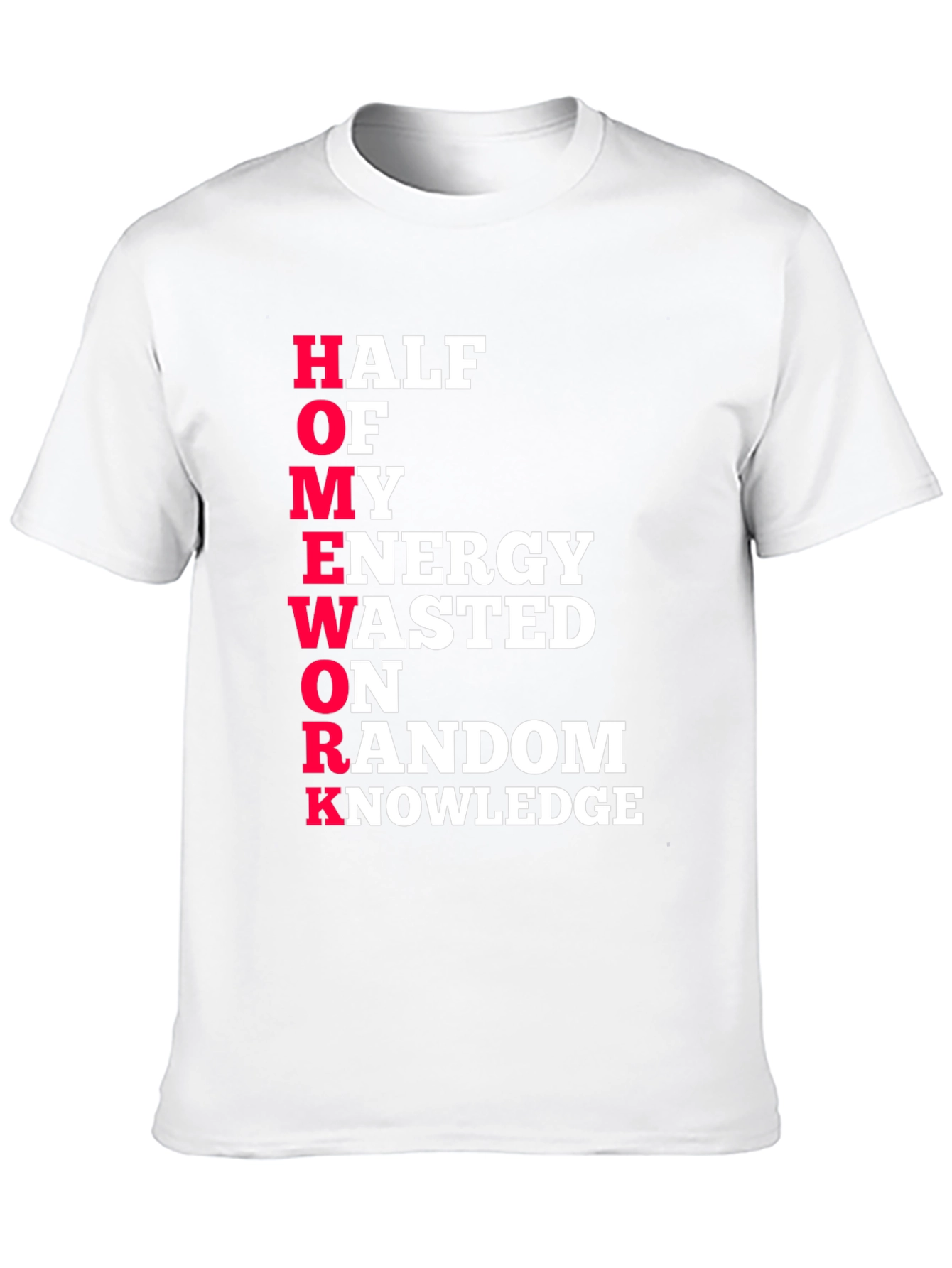 Humorous HOMEWORK Graphic Tee