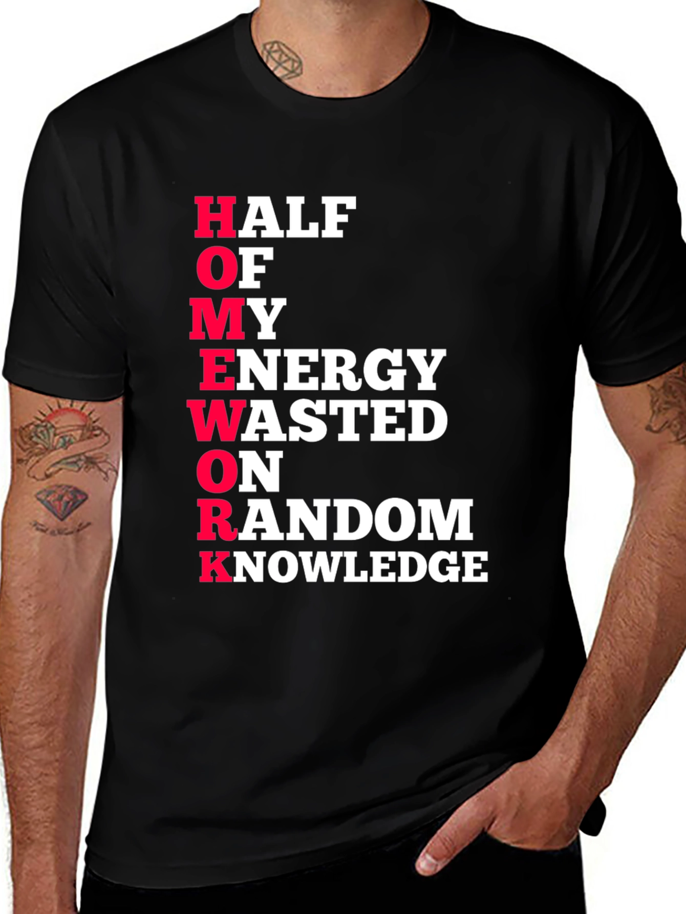 Humorous HOMEWORK Graphic Tee