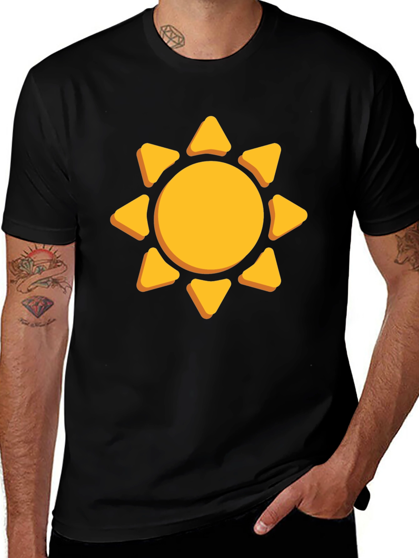 Sunny Day Graphic Tee - Black Cotton Shirt