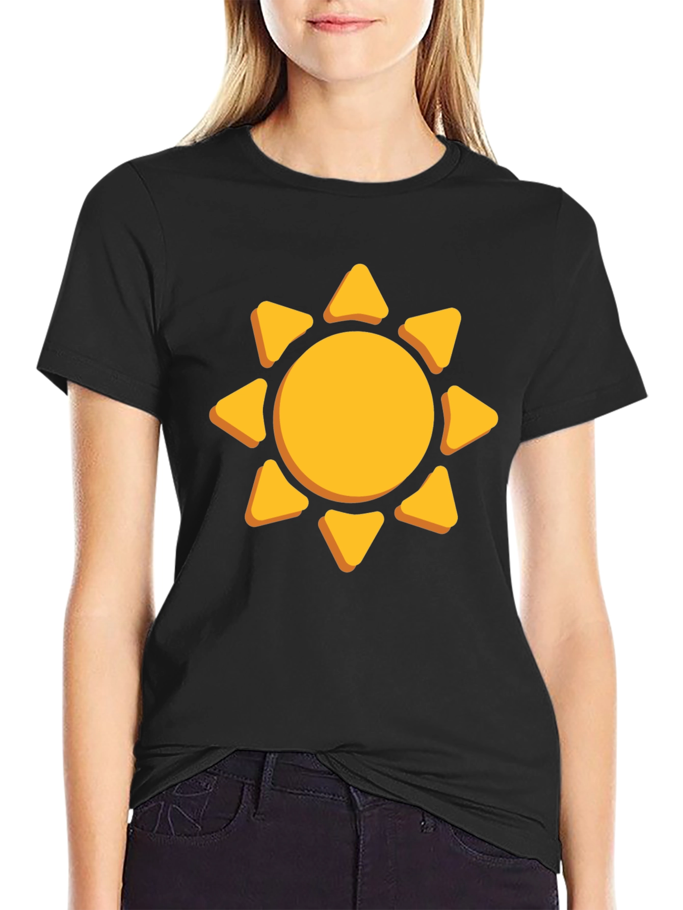Sunny Day Graphic Tee - Black Cotton Shirt