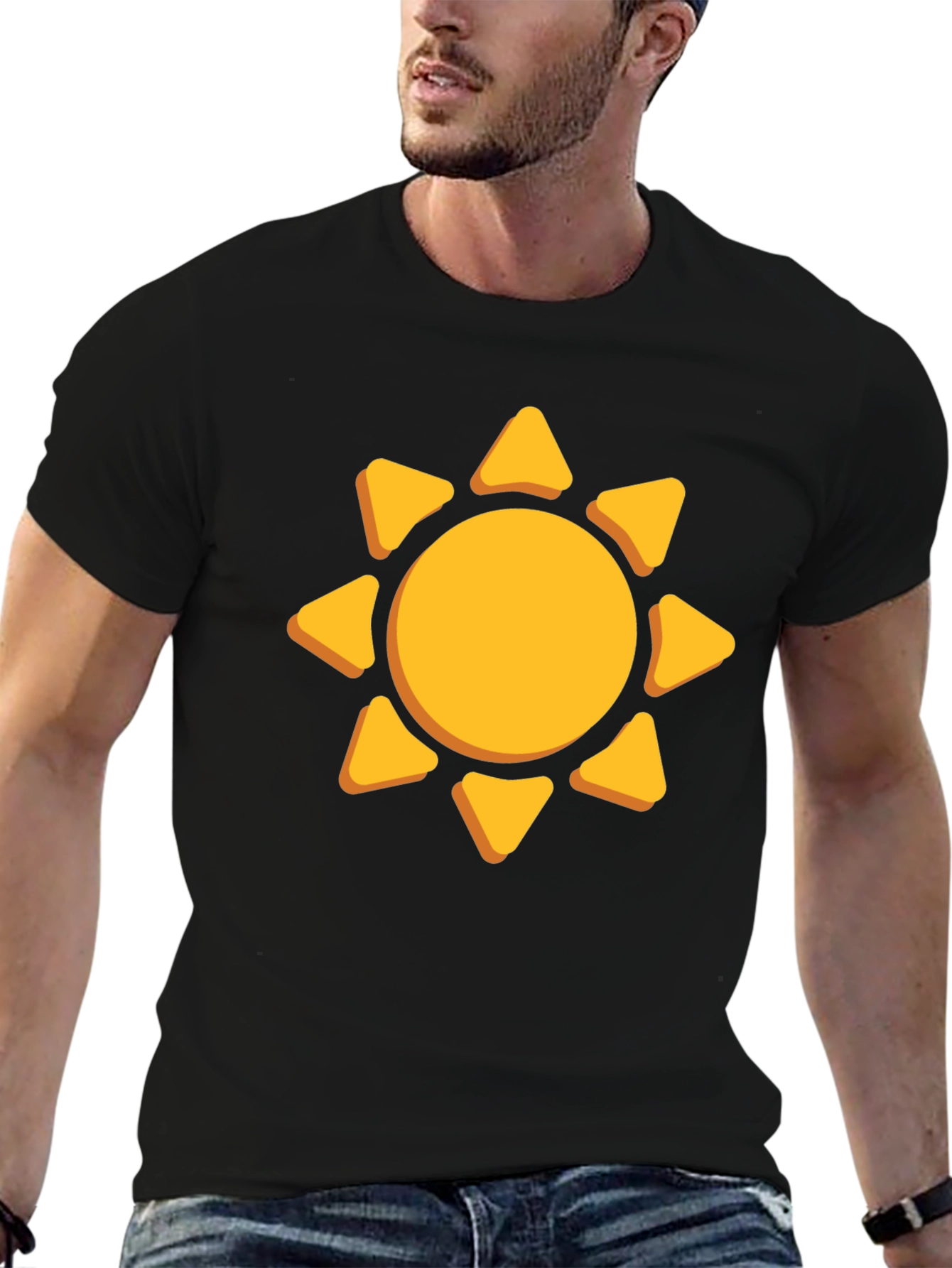 Sunny Day Graphic Tee - Black Cotton Shirt