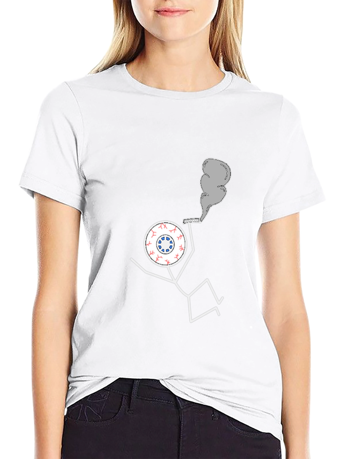 Novelty T-Shirt: Eyeball Man Smoking Pipe