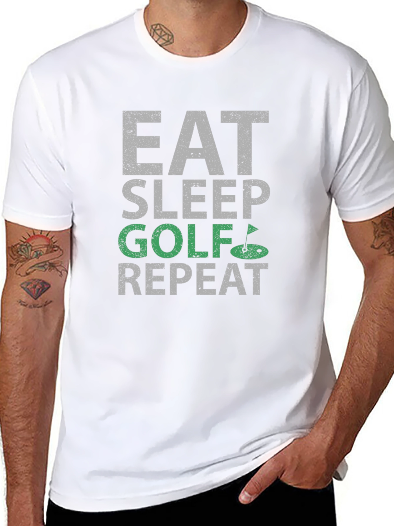 Eat Sleep Golf Repeat Graphic Tee