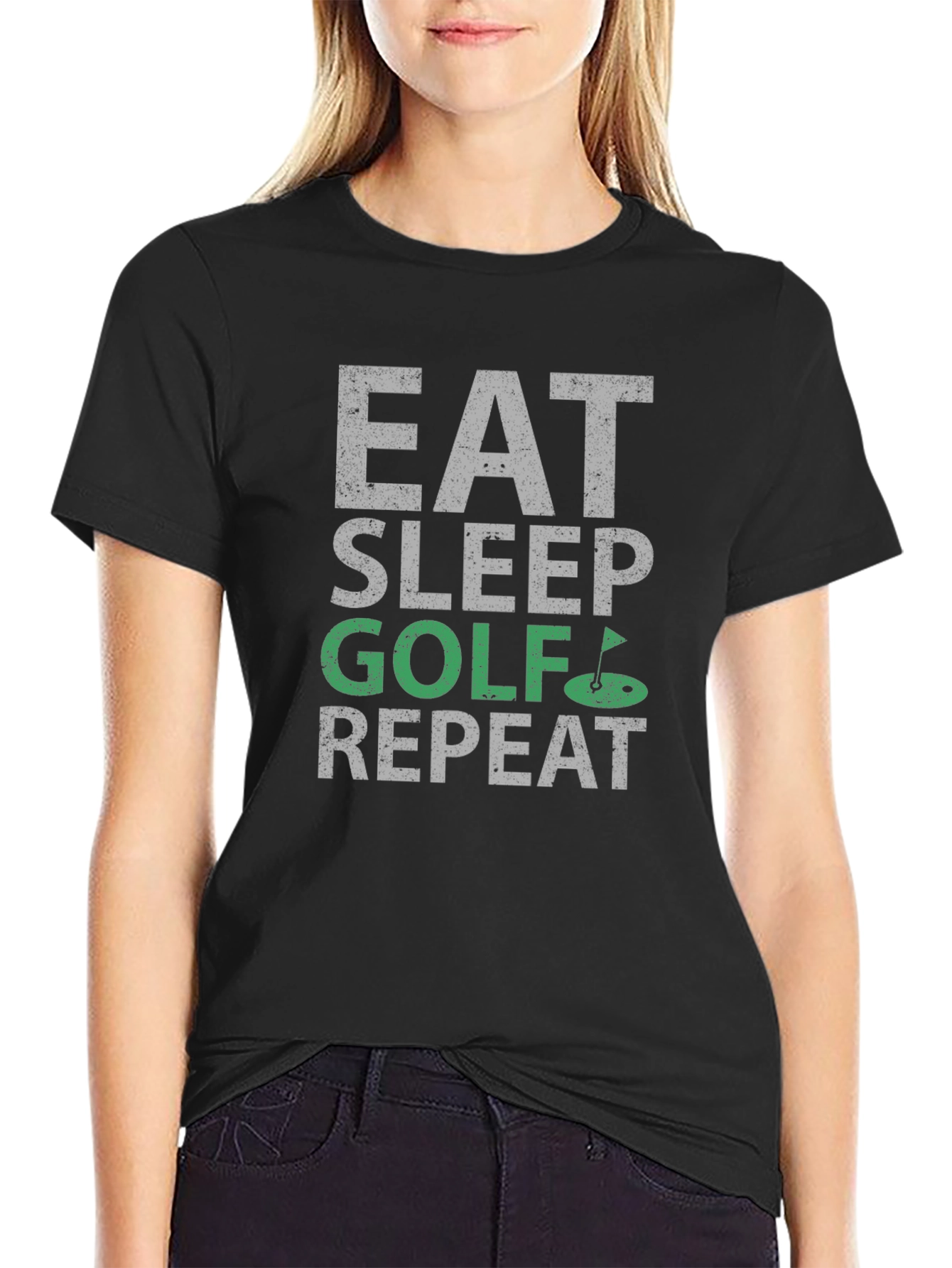 Eat Sleep Golf Repeat Graphic Tee