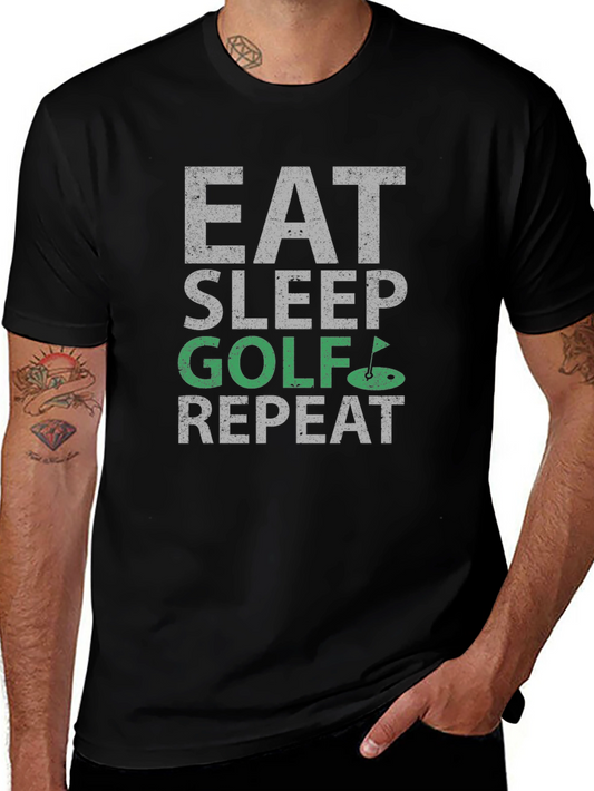 Eat Sleep Golf Repeat Graphic Tee