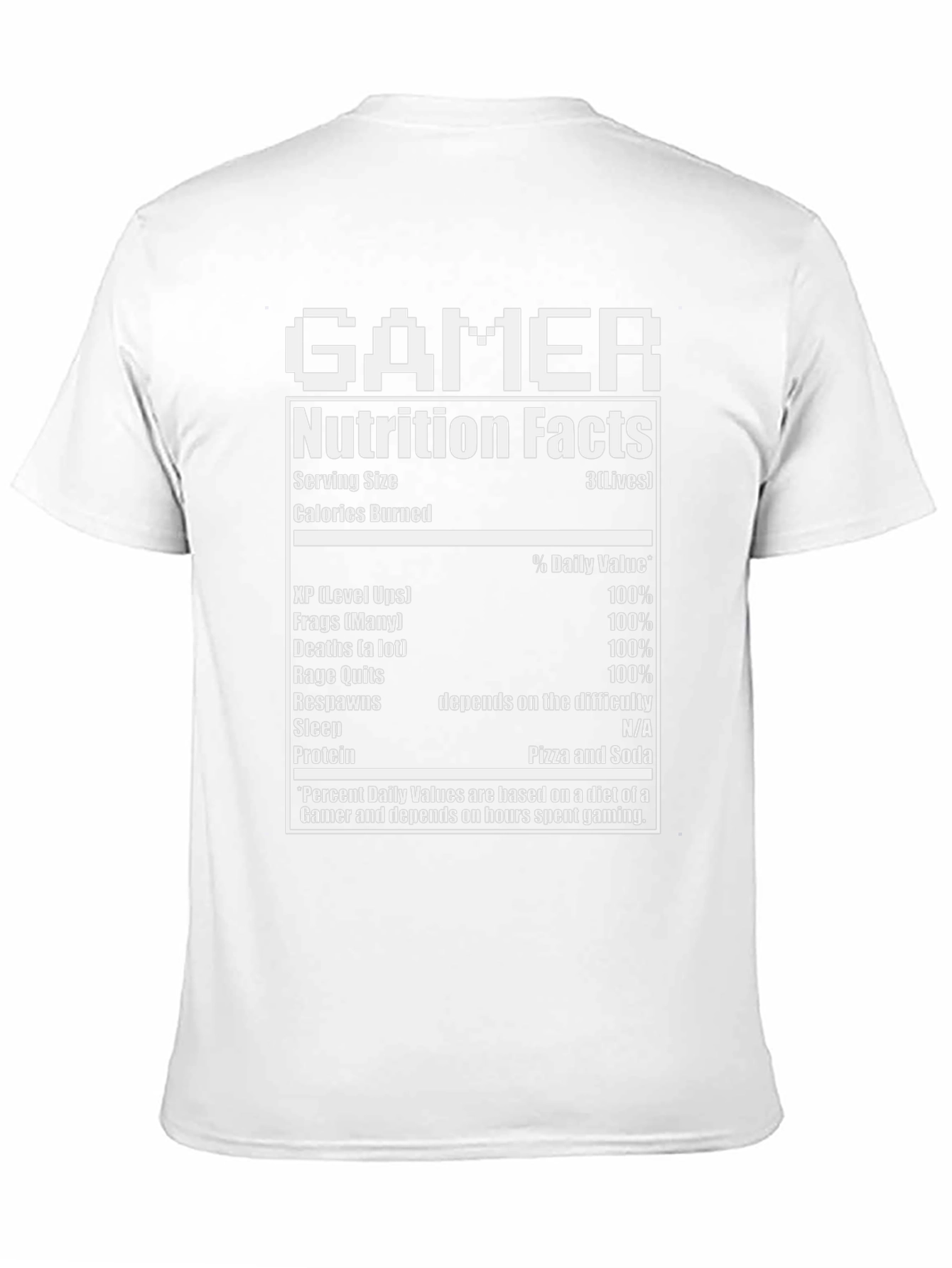 Gamer Nutrition Facts Graphic T-Shirt
